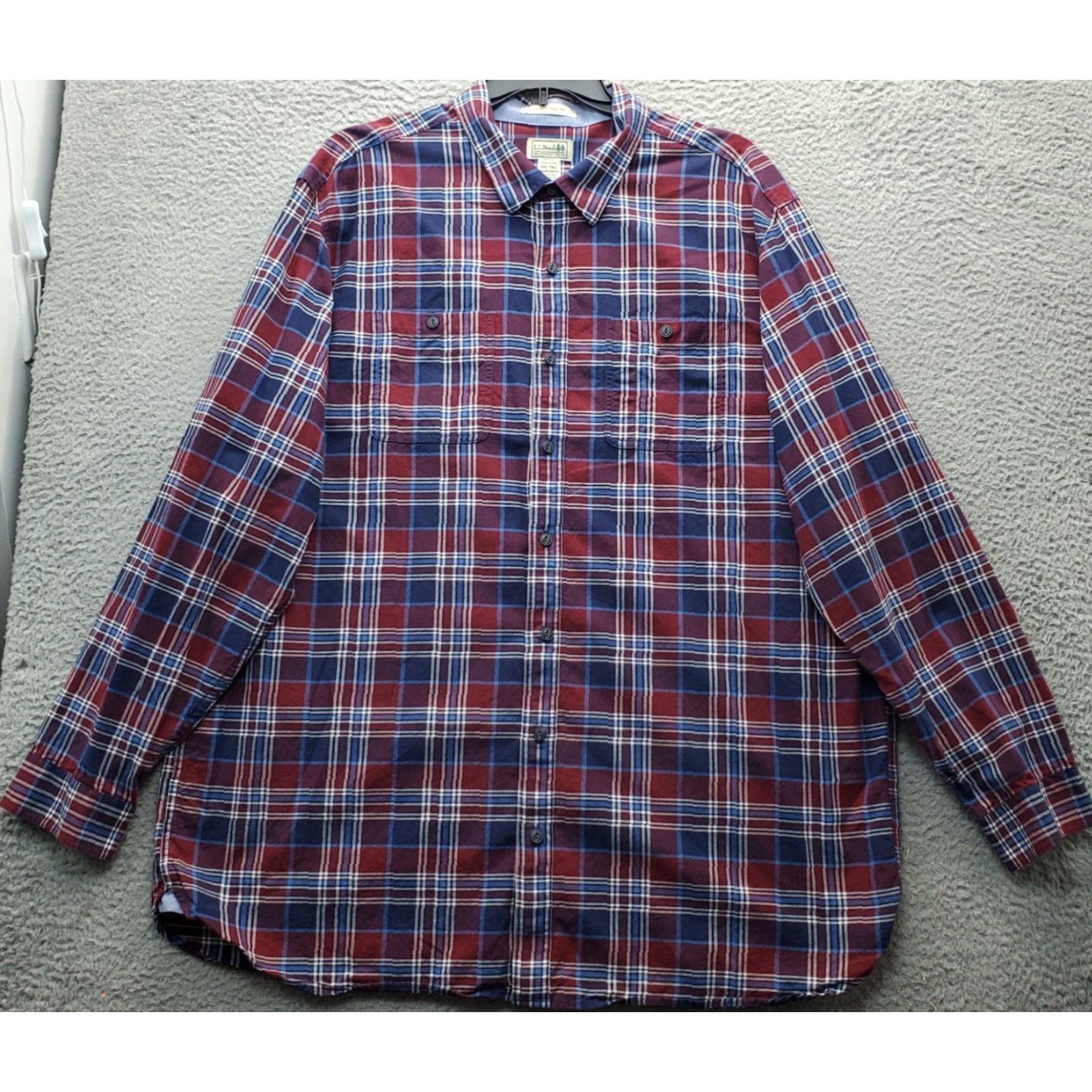 Vintage L.L. Bean Shirt Men XXL Tall Multi Plaid Button-Up Pocket Detail Traditional Fit Button-Down Collared Long Sleeve Casual Travel Outdoor Size US XXL / EU 58 / 5 - 2 Thumbnail