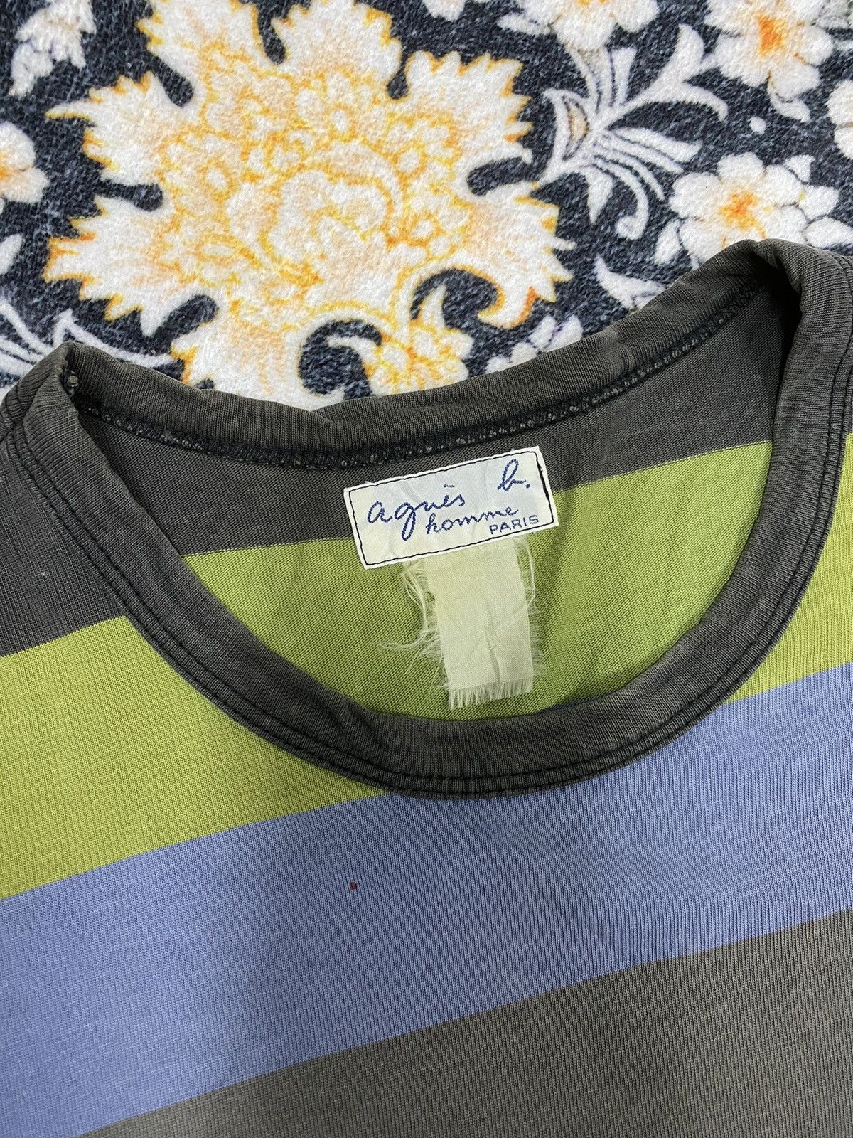 Japanese Brand × Vintage × agnes b. VINTAGE AGNES B. HOMME PARIS MULTICOLOUR 3Q RARE TEE Size M / US 6-8 / IT 42-44 - 2 Thumbnail