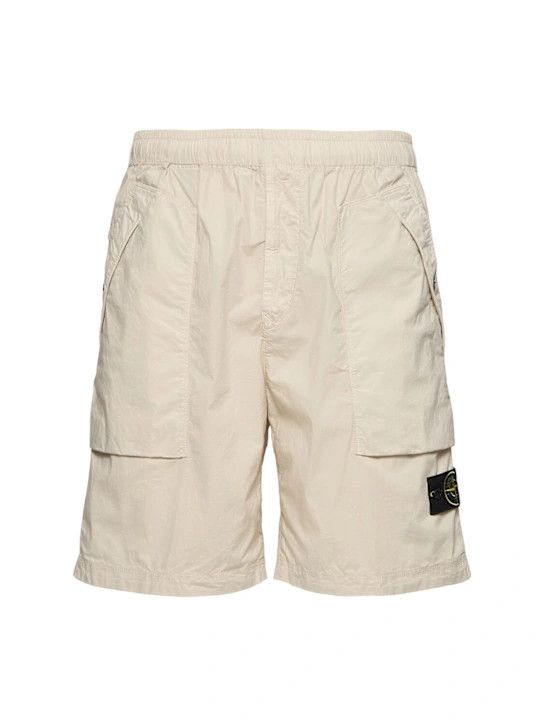 Stone Island o1lsvrm0425 Cotton Blend Logo Patch Shorts in Sand Size US 32 / EU 48 - 1 Thumbnail