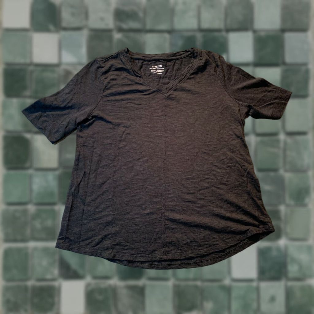 Vintage Chico’s Women’s L Black Short Sleeve Shirt The Ultimate Shirt Blouse Tunic Women’s Regular Size L Black Short Sleeve Shirt The Ultimate Size L / US 10 / IT 46 - 1 Thumbnail