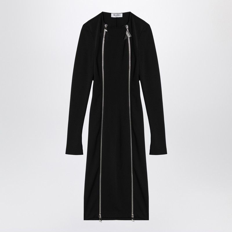 The Attico The Attico Black Midi Dress With Logoed Zip Puller Size M / US 6-8 / IT 42-44 - 1 Thumbnail