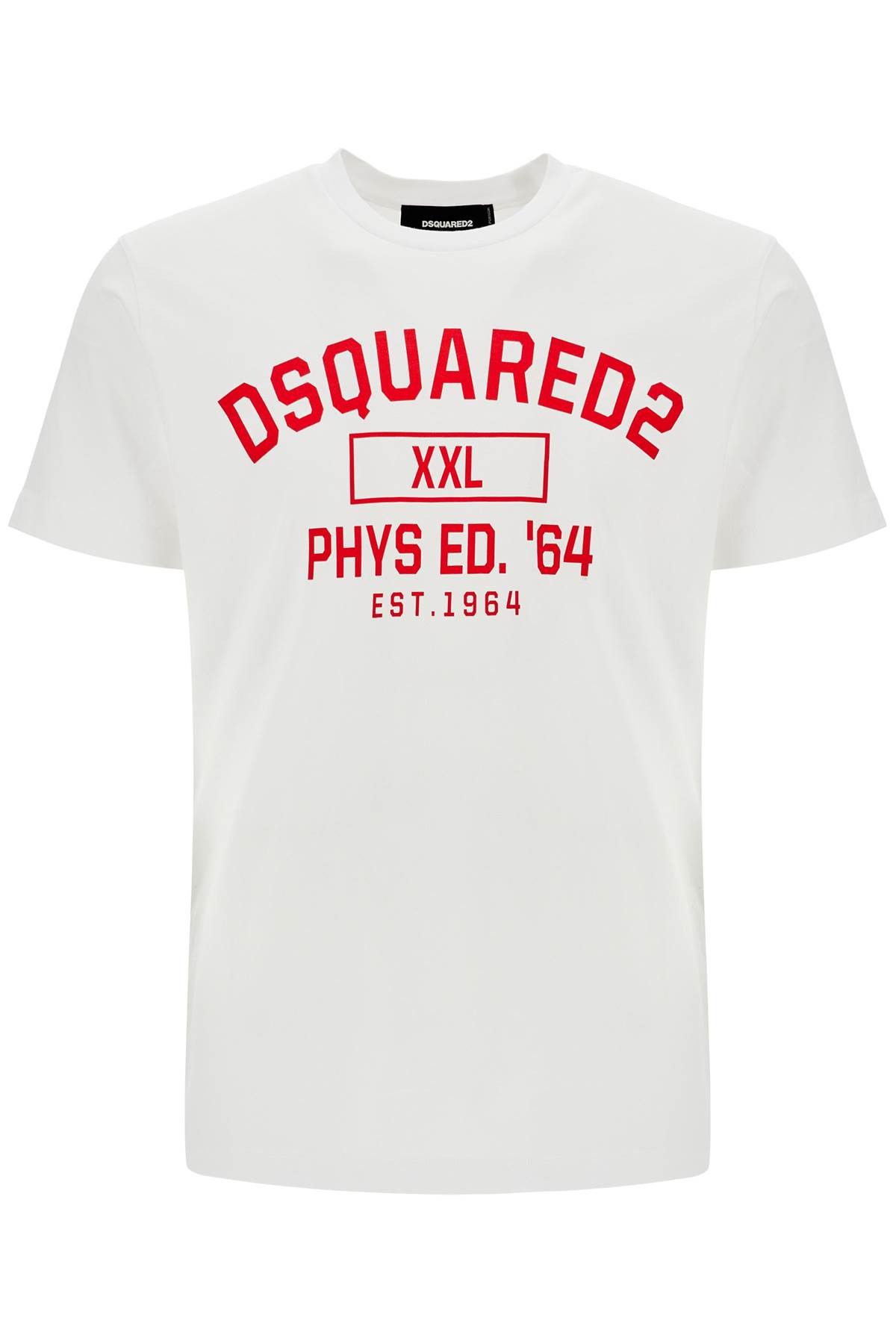 Dsquared2 DSQUARED2 White Cotton T-Shirt With Phys Ed. 