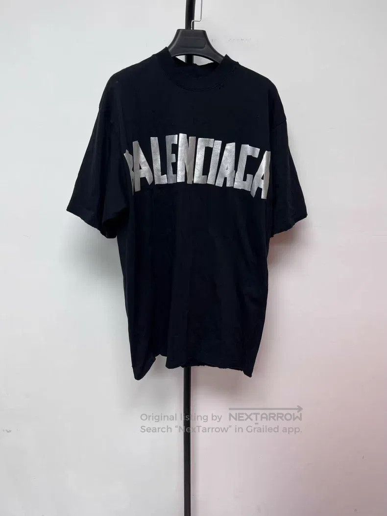 Balenciaga Balenciaga Letter Printed Frayed Short Sleeve Round Neck T Size XXS / US 00 / IT 34 - 1 Thumbnail