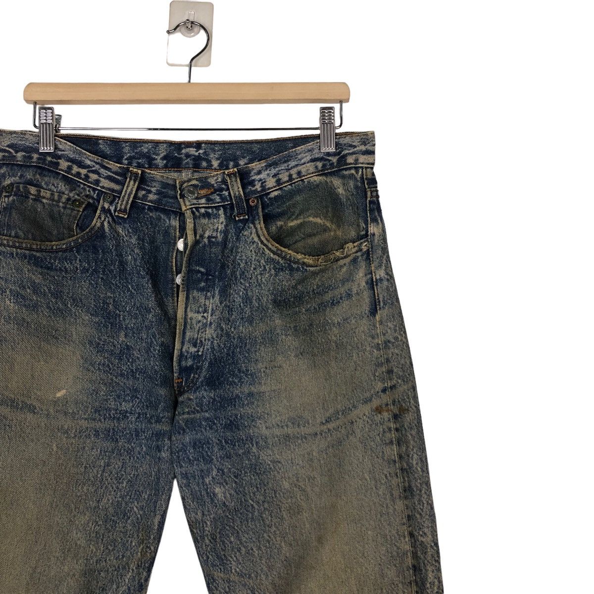 Levi's 🔥VINTAGE DENIM JEANS LEVI’S 501 DISTRESSED RUSTY DESIGN Size US 33 - 6 Thumbnail