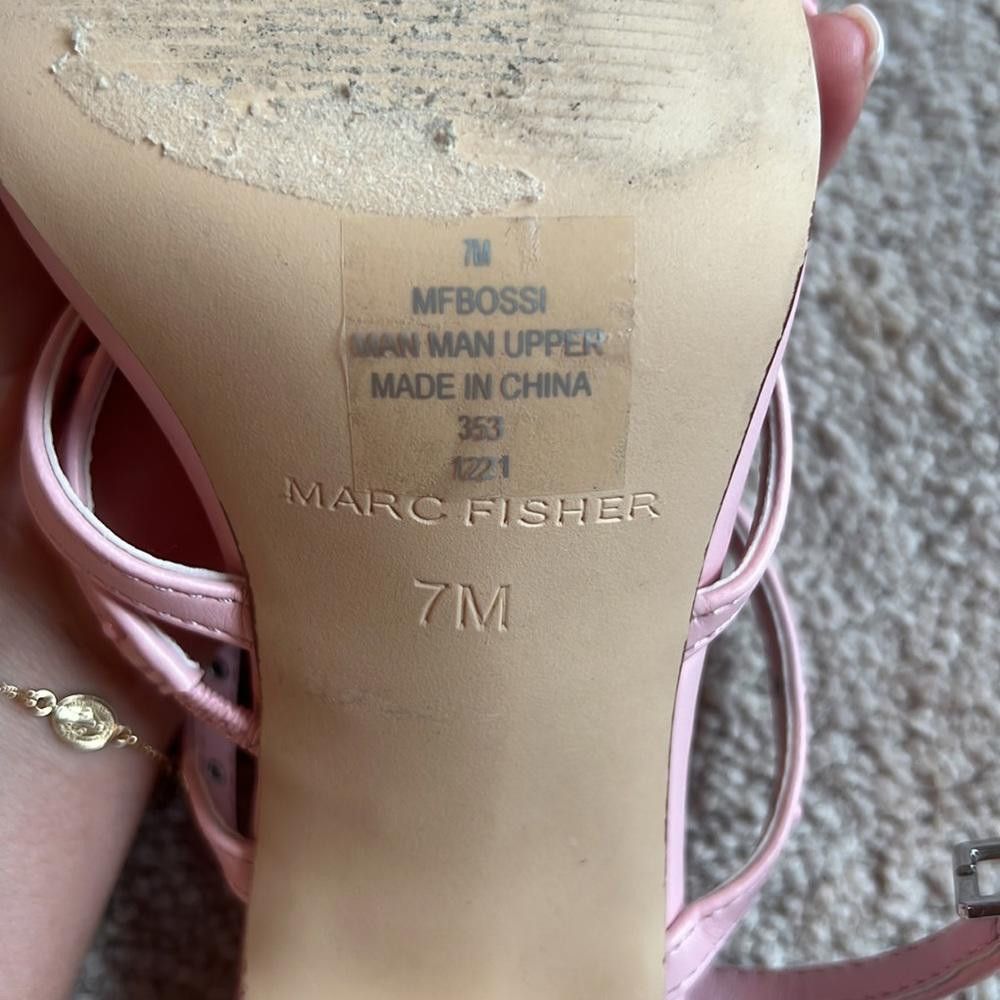 Designer Elegant Pink Strappy High Heels by Marc Fisher Size US 7 / IT 37 - 6 Thumbnail