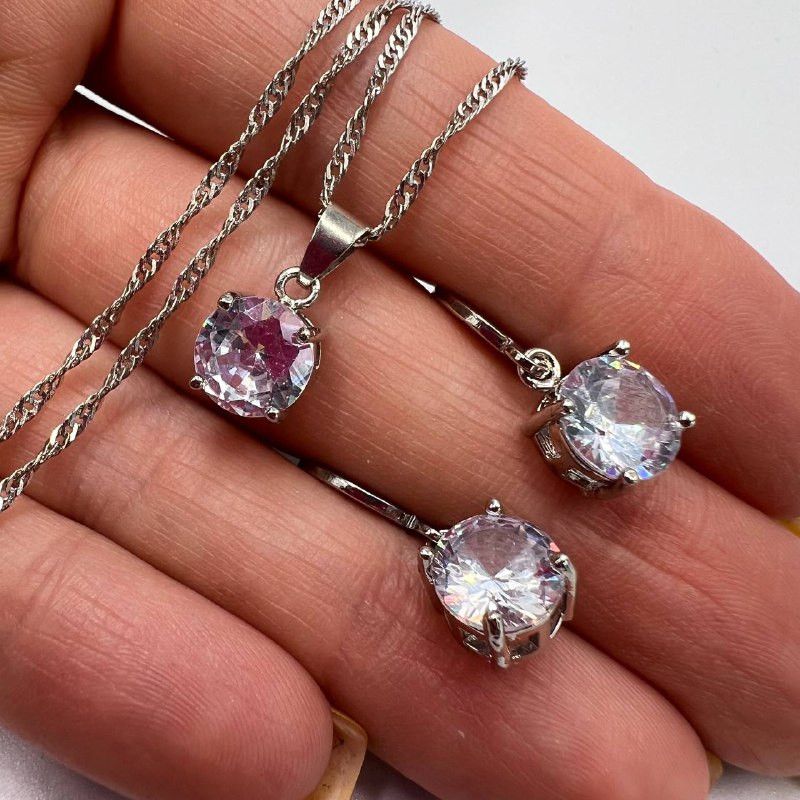 Sterling Silver Jewelry Earrings & Pendant Necklace 925 Sterling Silver Gift Size ONE SIZE - 1 Thumbnail