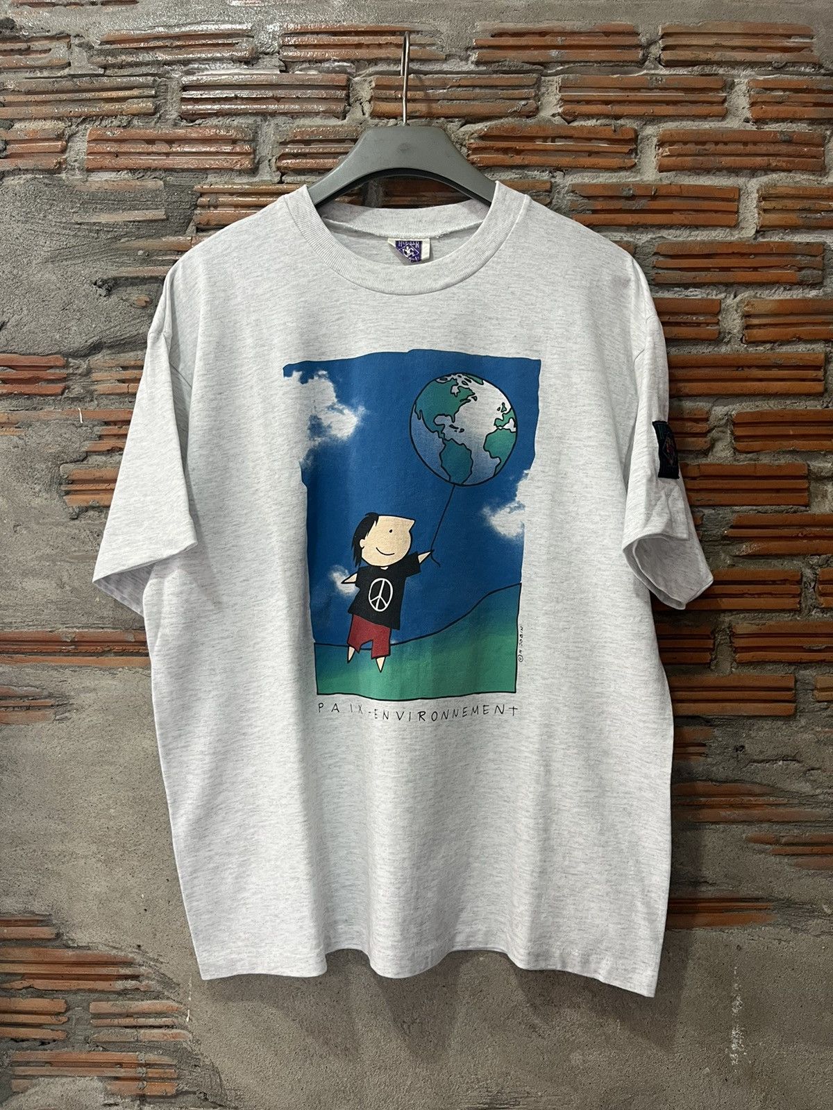 Arts & Science Vintage PAIX-ENVIRONNEMENT Peace 90’s N.JOBIN Tshirt Size US XL / EU 56 / 4 - 2 Thumbnail