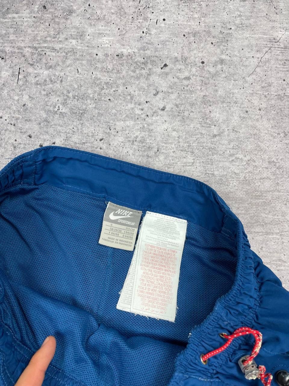 Nike × Vintage Vintage Nike 90’s Y2K Style Big Logo Drill Blue Shorts Size US 30 / EU 46 - 10 Thumbnail