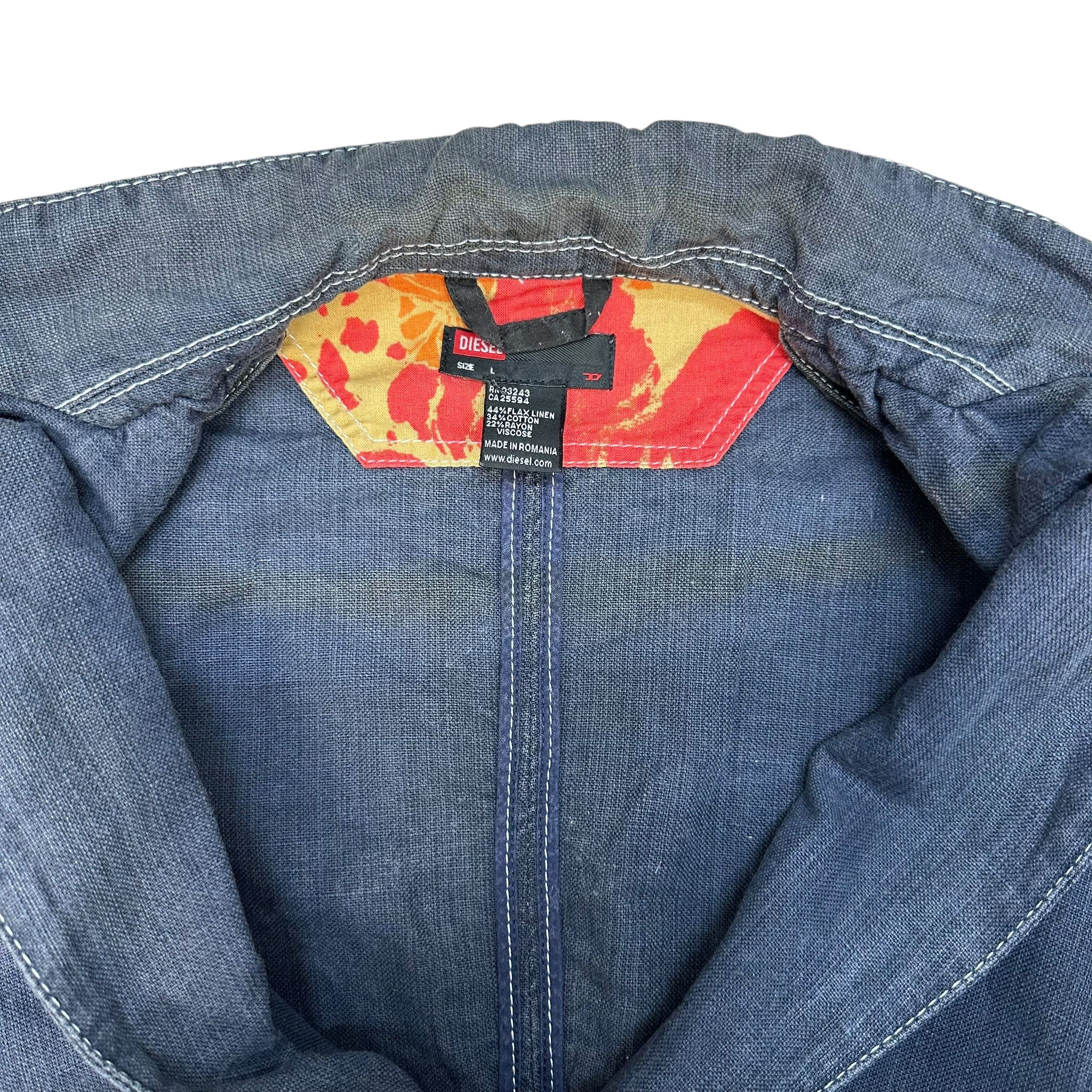 Diesel DIESEL Linen Cotton Rayon Casual Work Jacket #A55-1276 Size US L / EU 52-54 / 3 - 8 Thumbnail