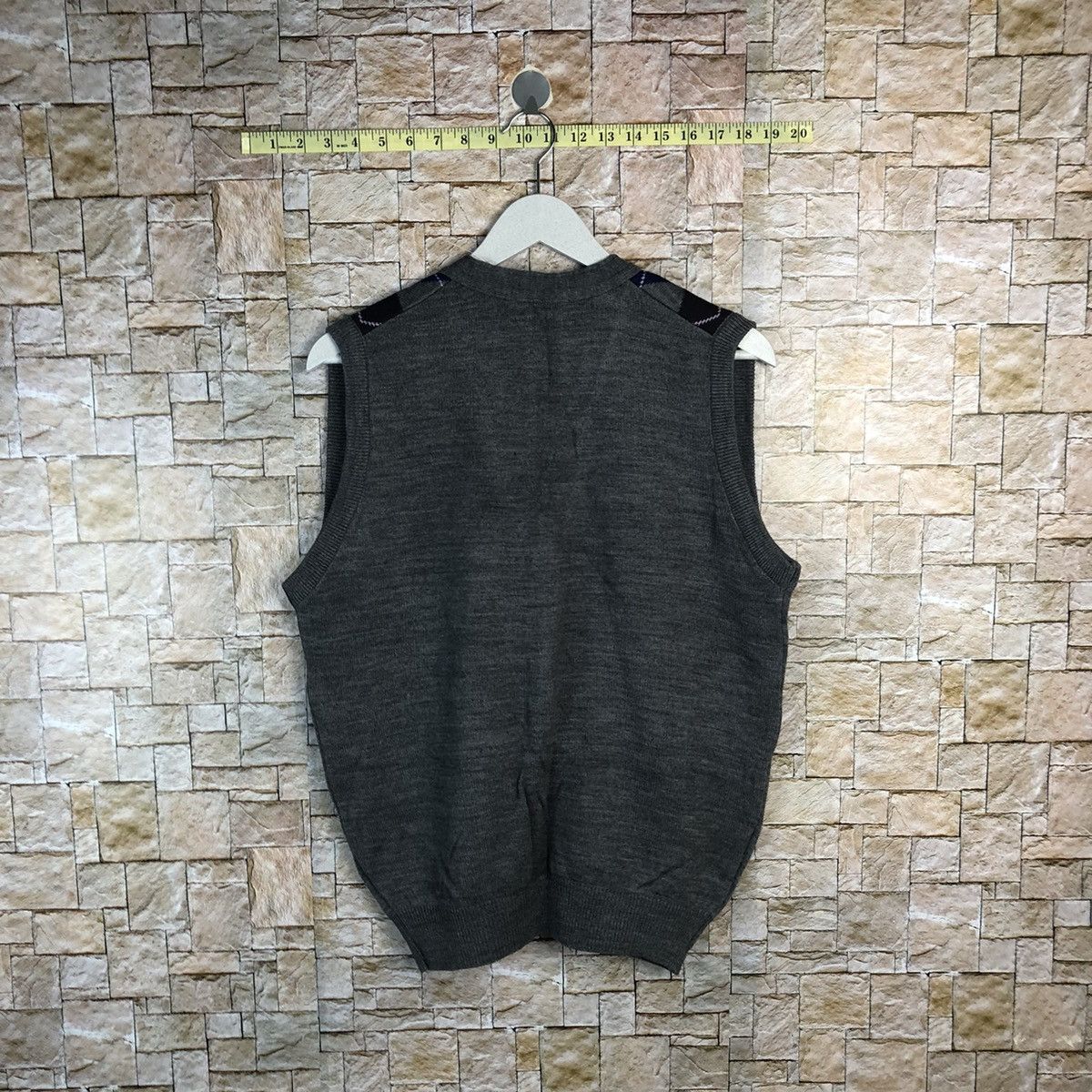 Homespun Knitwear × Japanese Brand MIj Grey art Vest Knitwear #A934 Size US M / EU 48-50 / 2 - 12 Thumbnail