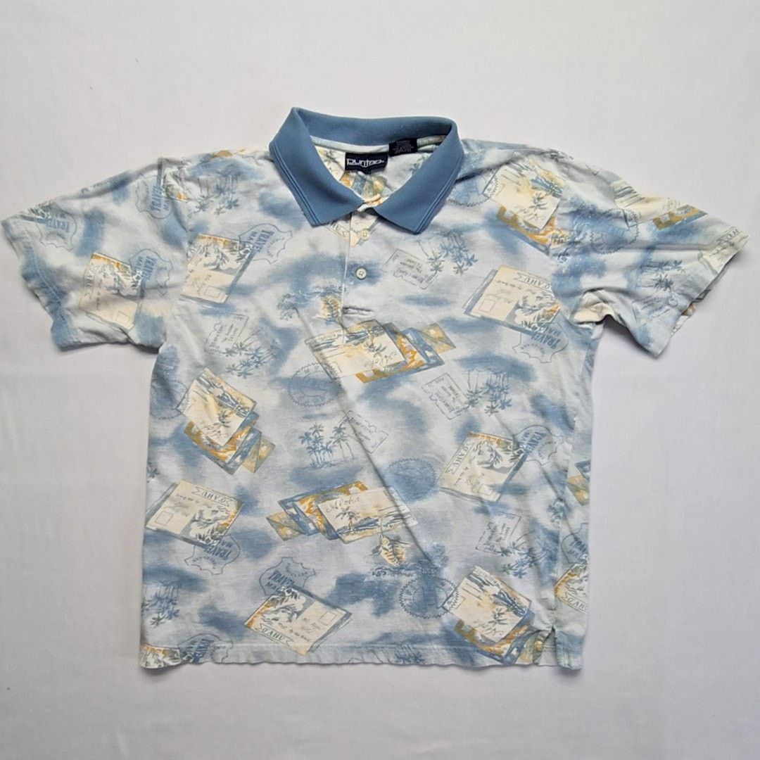 Puritan Vintage Hawaiian Travel Polo Aloha Kauai Blue M Tropical Size US M / EU 48-50 / 2 - 1 Thumbnail