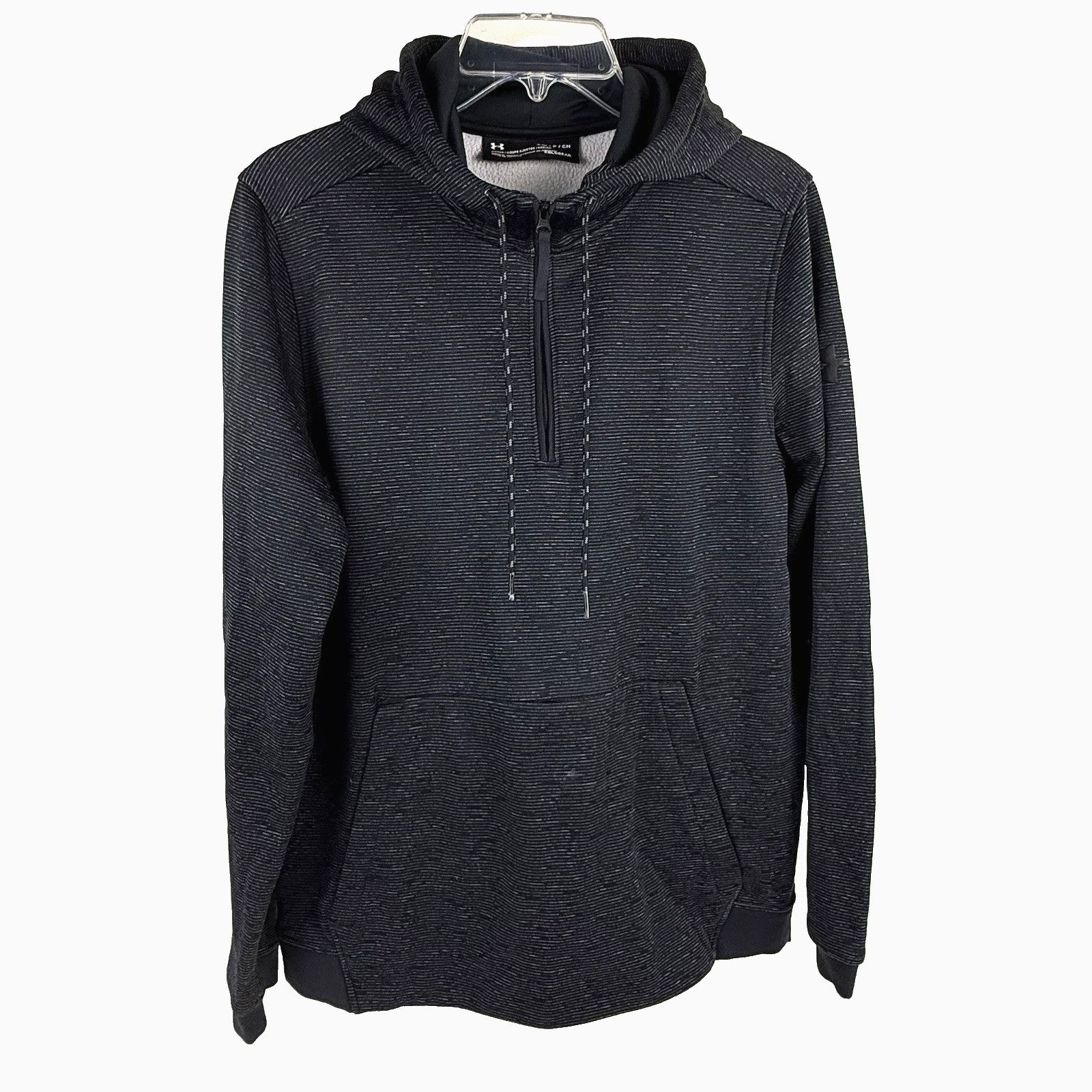 Under Armour Under Armour ColdGear Men's Fitted Hoodie Black/Gray 1/4-Zip Size US S / EU 44-46 / 1 - 1 Thumbnail