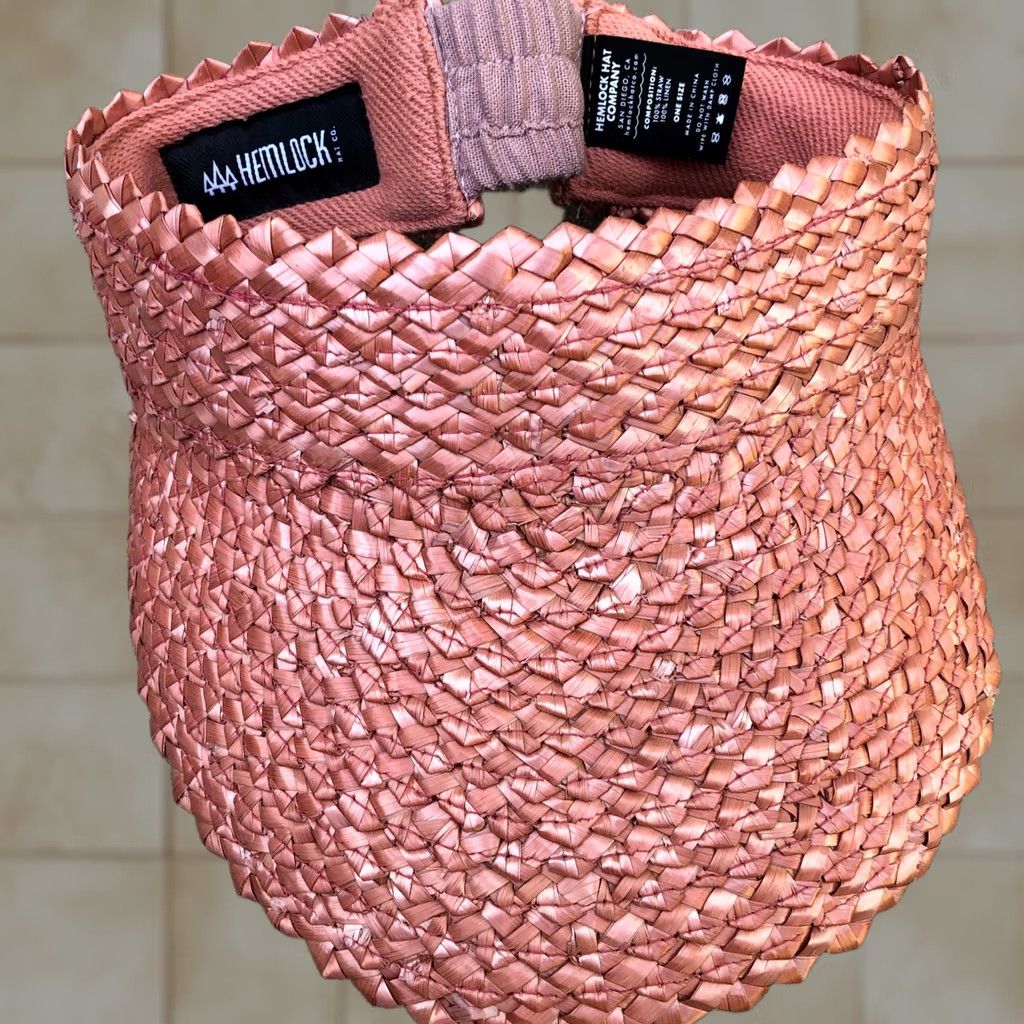 CO Hemlock Hat Co Visor Hat Women One Size 100% Linen Straw Pink Cap San Diego Size ONE SIZE - 1 Thumbnail