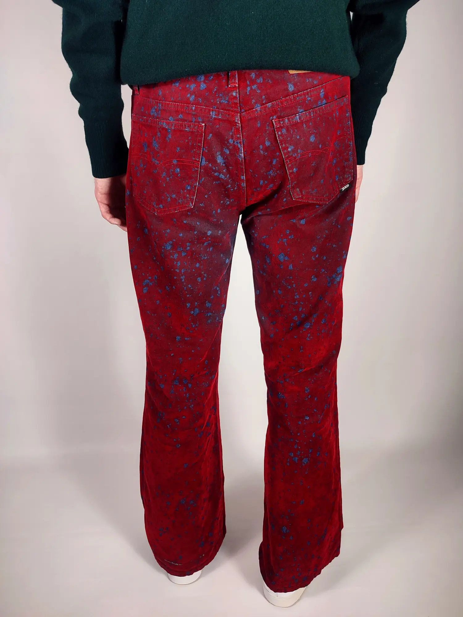 If Six Was Nine ATO The Kick Of Fashion Velour Flared Vampire Jeans Size US 33 - 8 Thumbnail