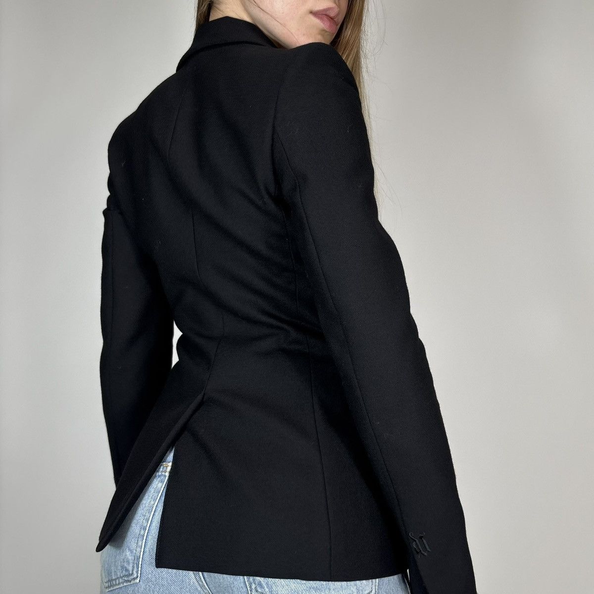 Versace Vintage 90s Gianni Versace Couture G Logo Luxury Blazer Size S / US 4 / IT 40 - 2 Thumbnail