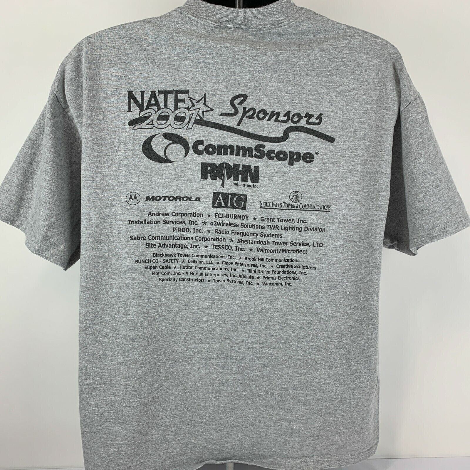 Hanes Vintage NATE Tower Erectors T Shirt National Assoc Gray XL Size US XL / EU 56 / 4 - 3 Thumbnail