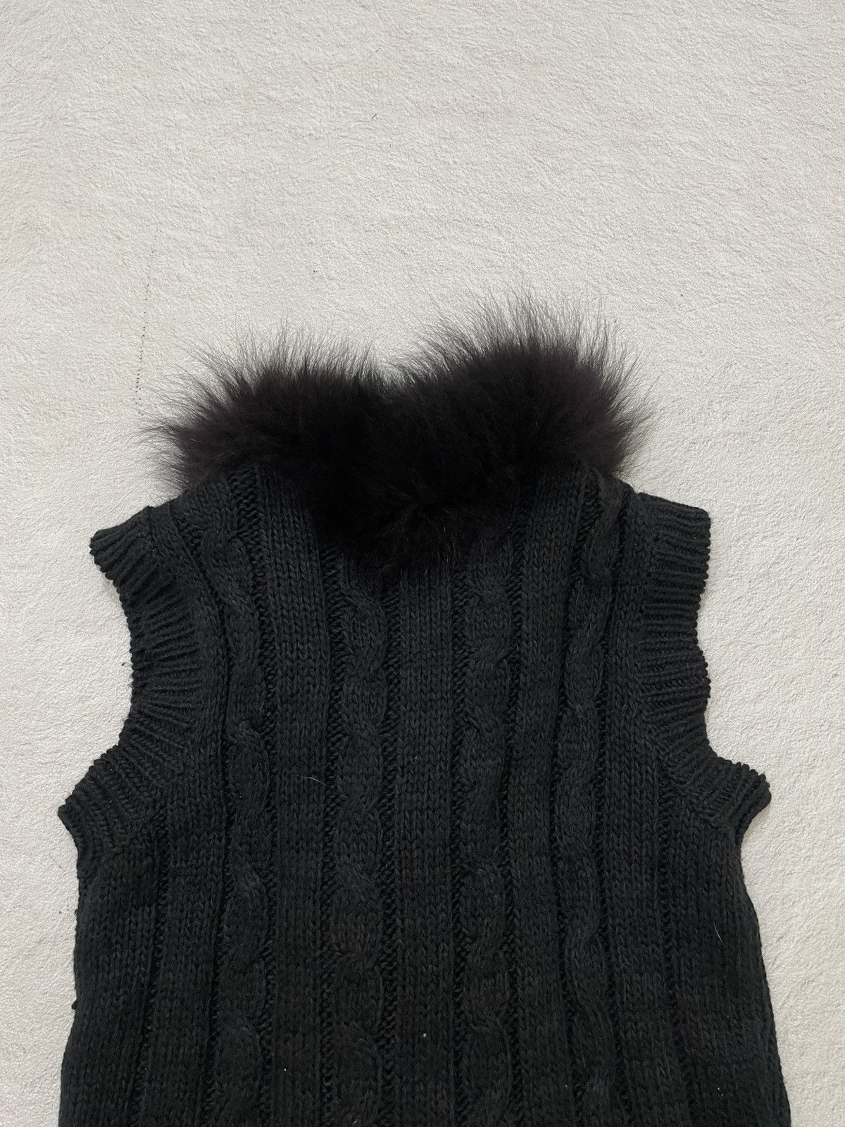 14th Addiction 2000s GOA Knit Fur Trim Vest Grunge Poem Opium Y2K ifsix Size S / US 4 / IT 40 - 8 Thumbnail