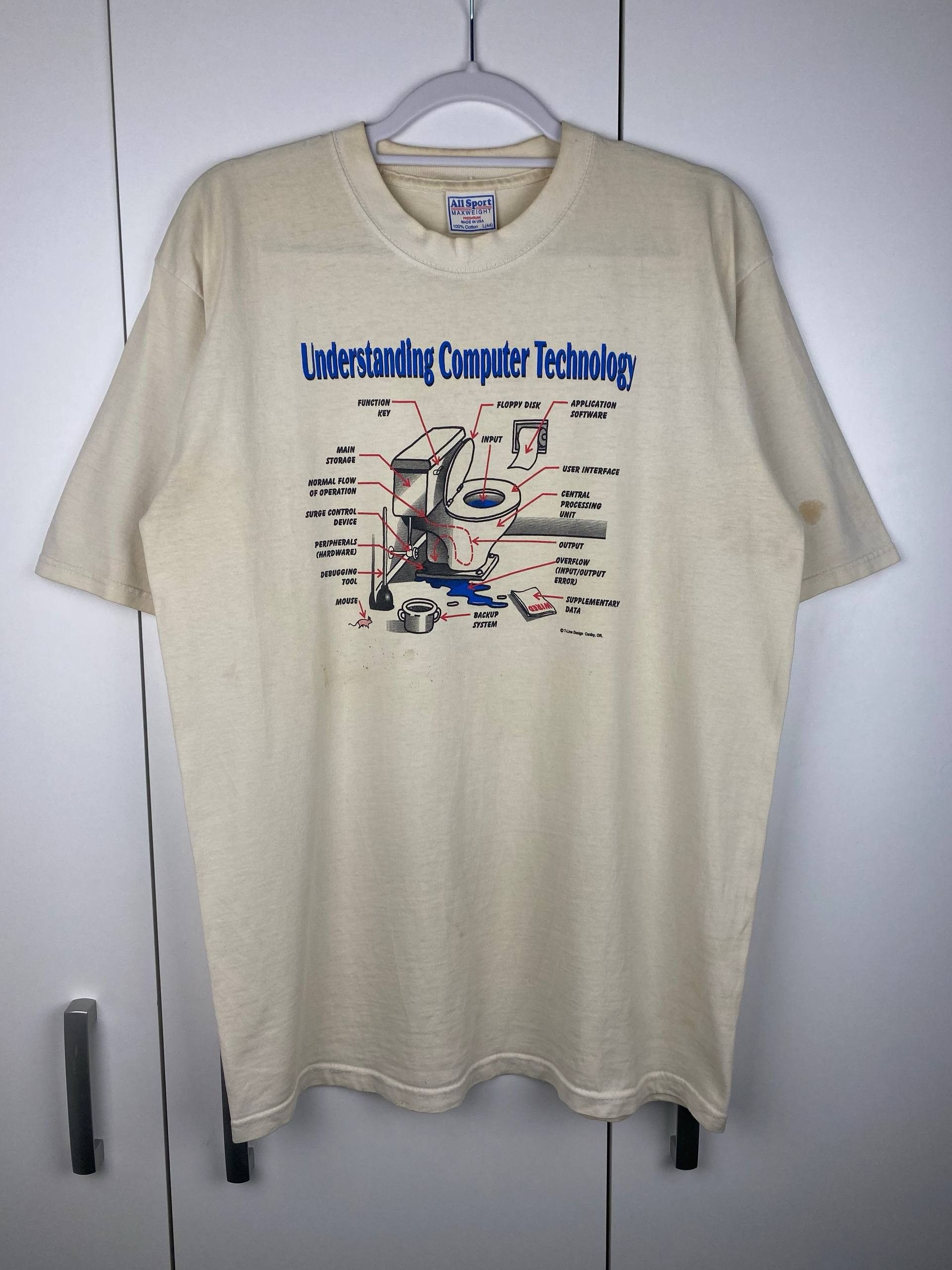 All Sport Vintage Understanding Computer Technology 90s Graphic Tee Size US L / EU 52-54 / 3 - 1 Thumbnail