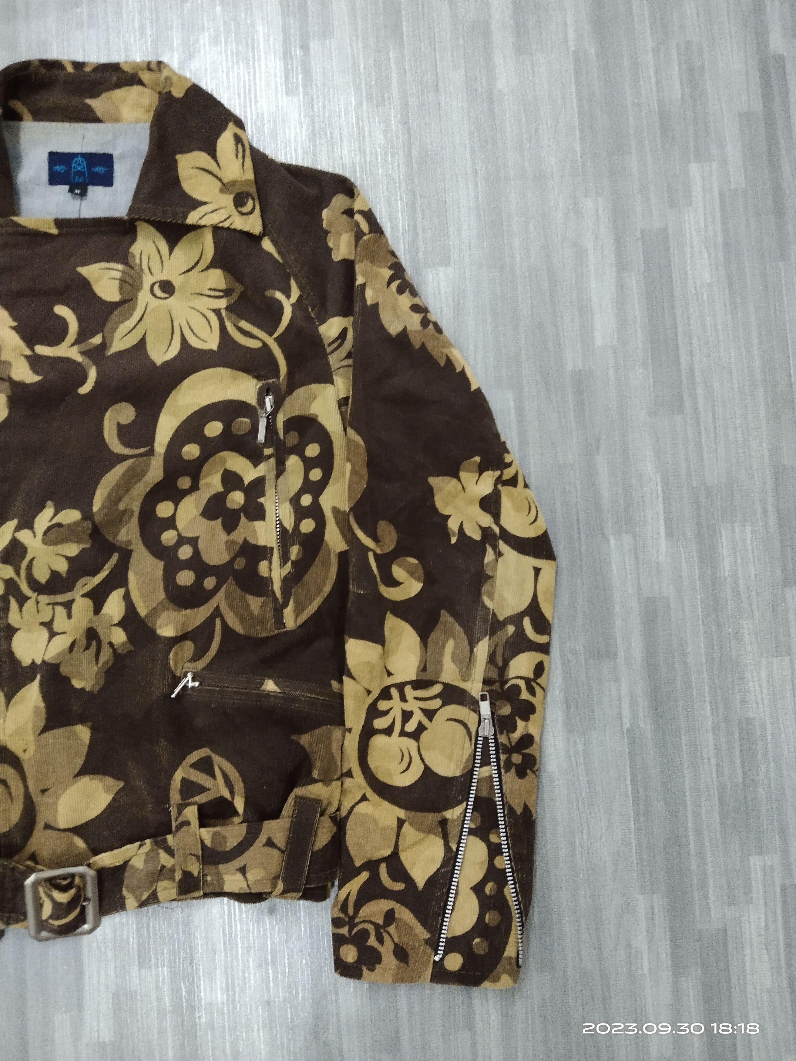 Japanese Brand DOUBLE COLLAR KU FLORAL X ANARCHY LOGO FULL PRINTED Size US S / EU 44-46 / 1 - 4 Thumbnail