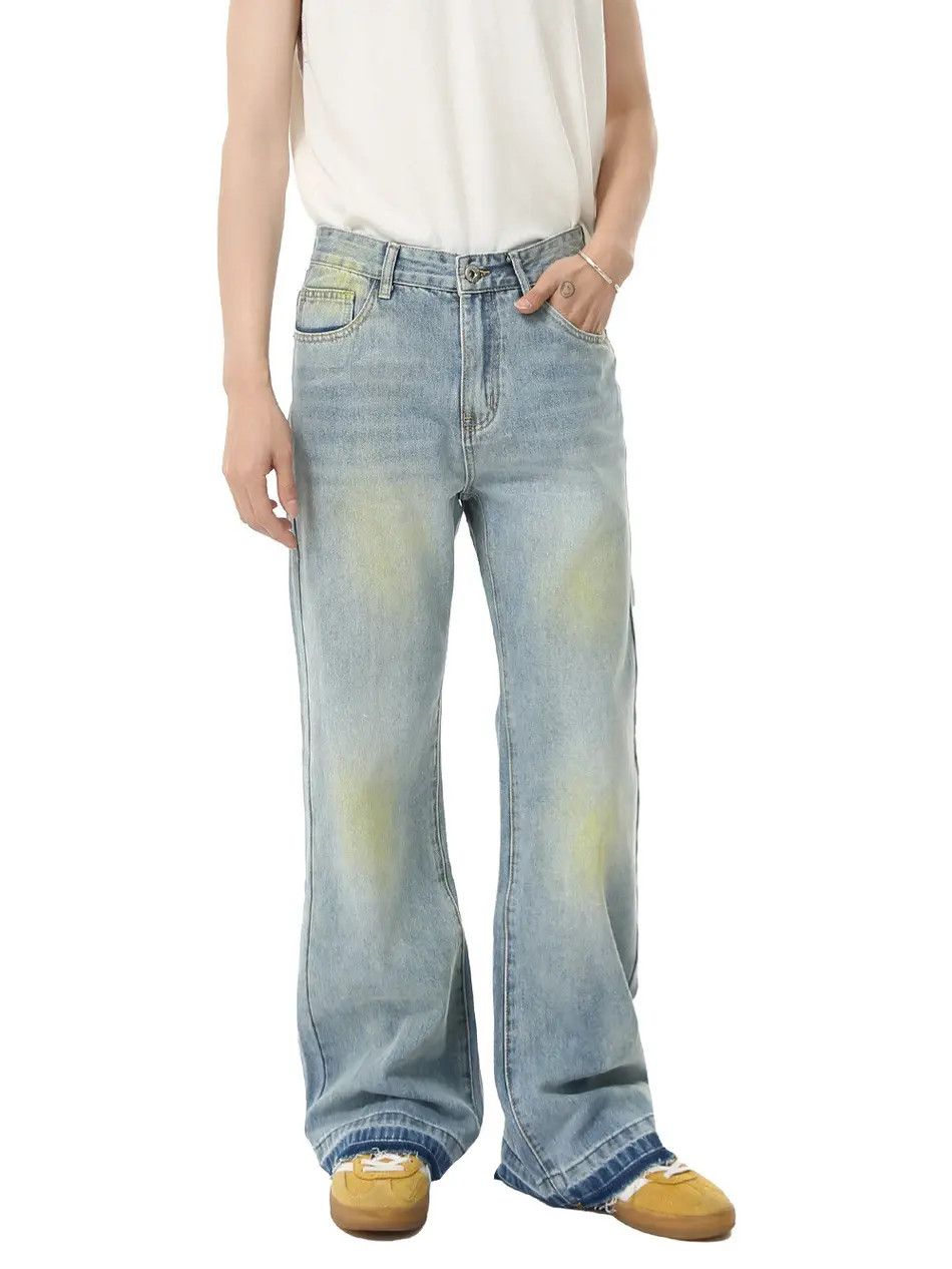 Japanese Brand Retro loose tie dye micro flared jeans Size US 32 / EU 48 - 2 Thumbnail