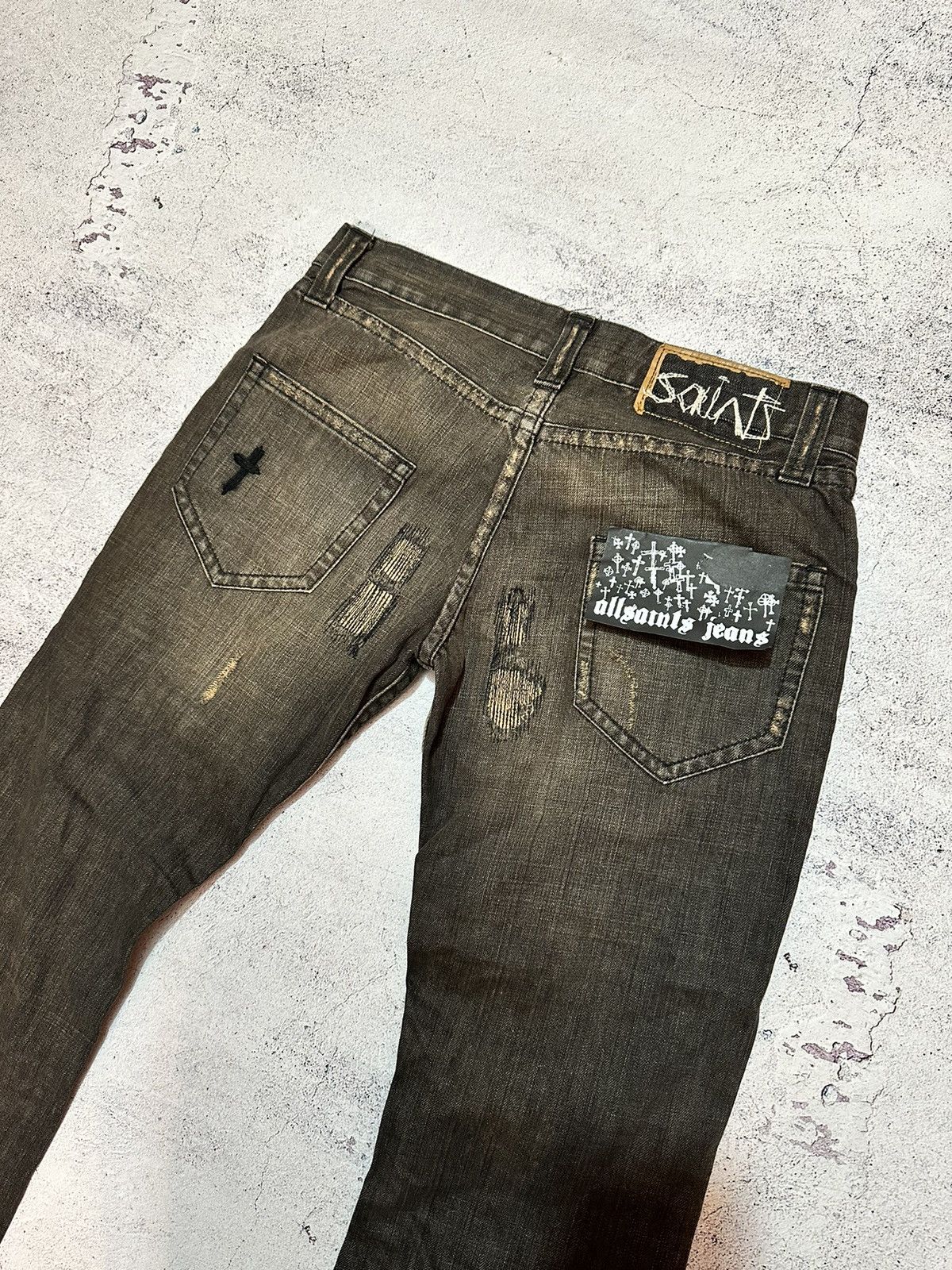 Allsaints × Japanese Brand 90s 🔥🔥 Vintage Allsaints distressed Japanese pants jeans Size 30" / US 8 / IT 44 - 18 Thumbnail
