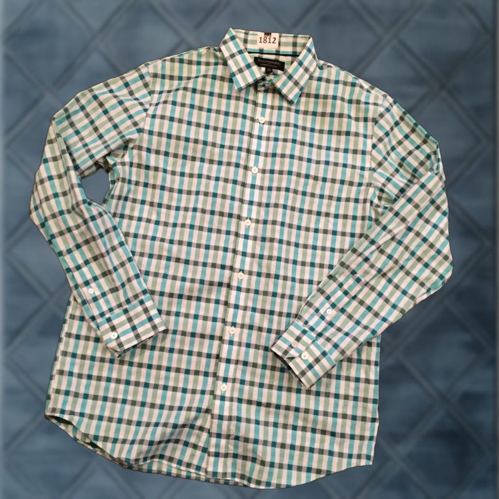 Banana Republic Banana Republic Shirt Mens Medium Green Plaid Long Sleeve Button Up Classic Fit Size US M / EU 48-50 / 2 - 1 Thumbnail