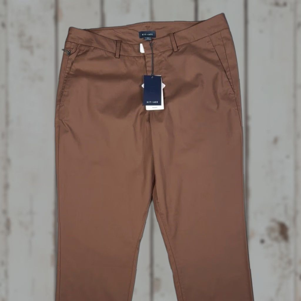 NEW KIT + ACE Navigator Commute Pants Slim Fit Umber Brown Men's 38x32 Chino - Brown Slim Fit Mens 38 32