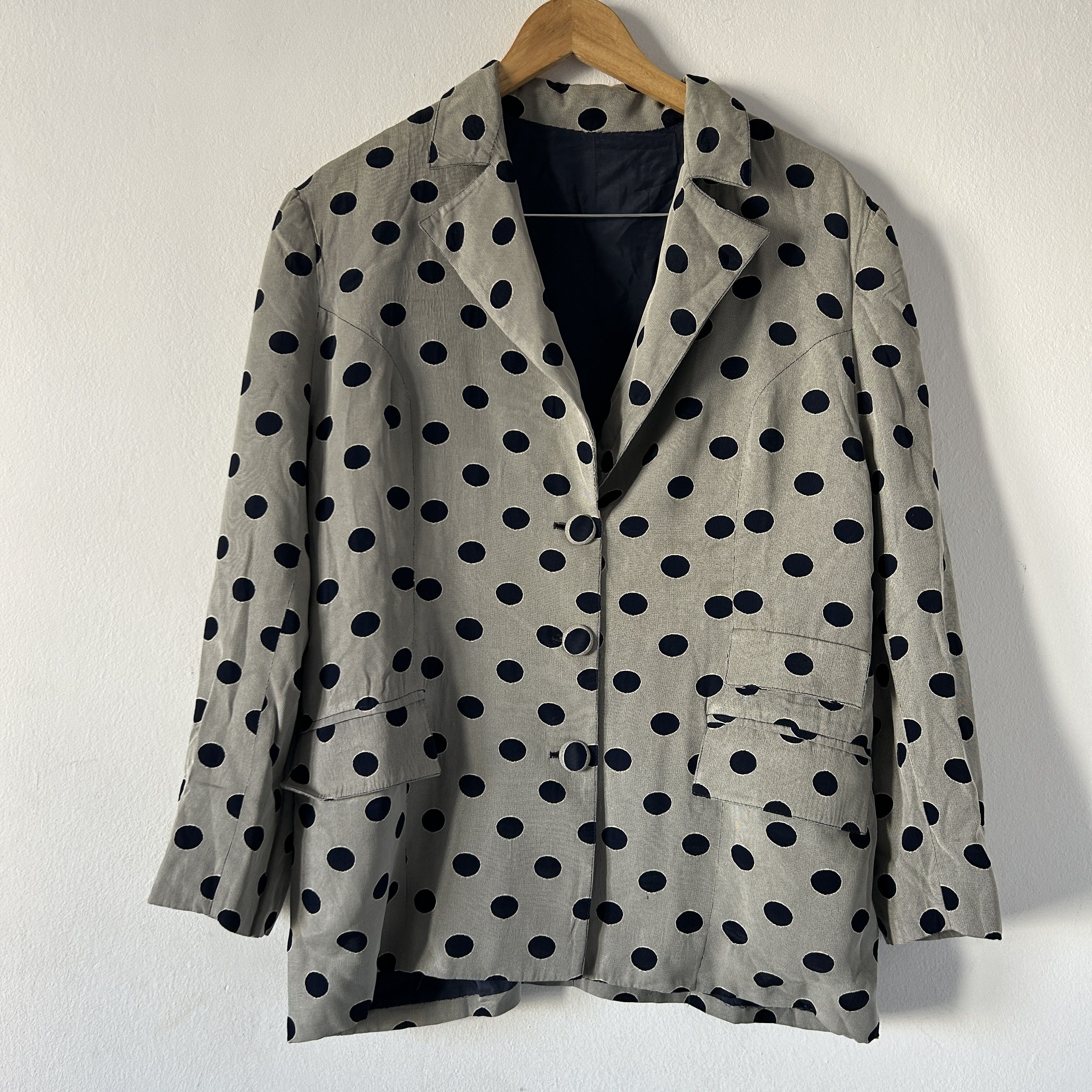 Vintage Vintage 90s Polka Dot Blazer Size XL / US 12-14 / IT 48-50 - 6 Thumbnail