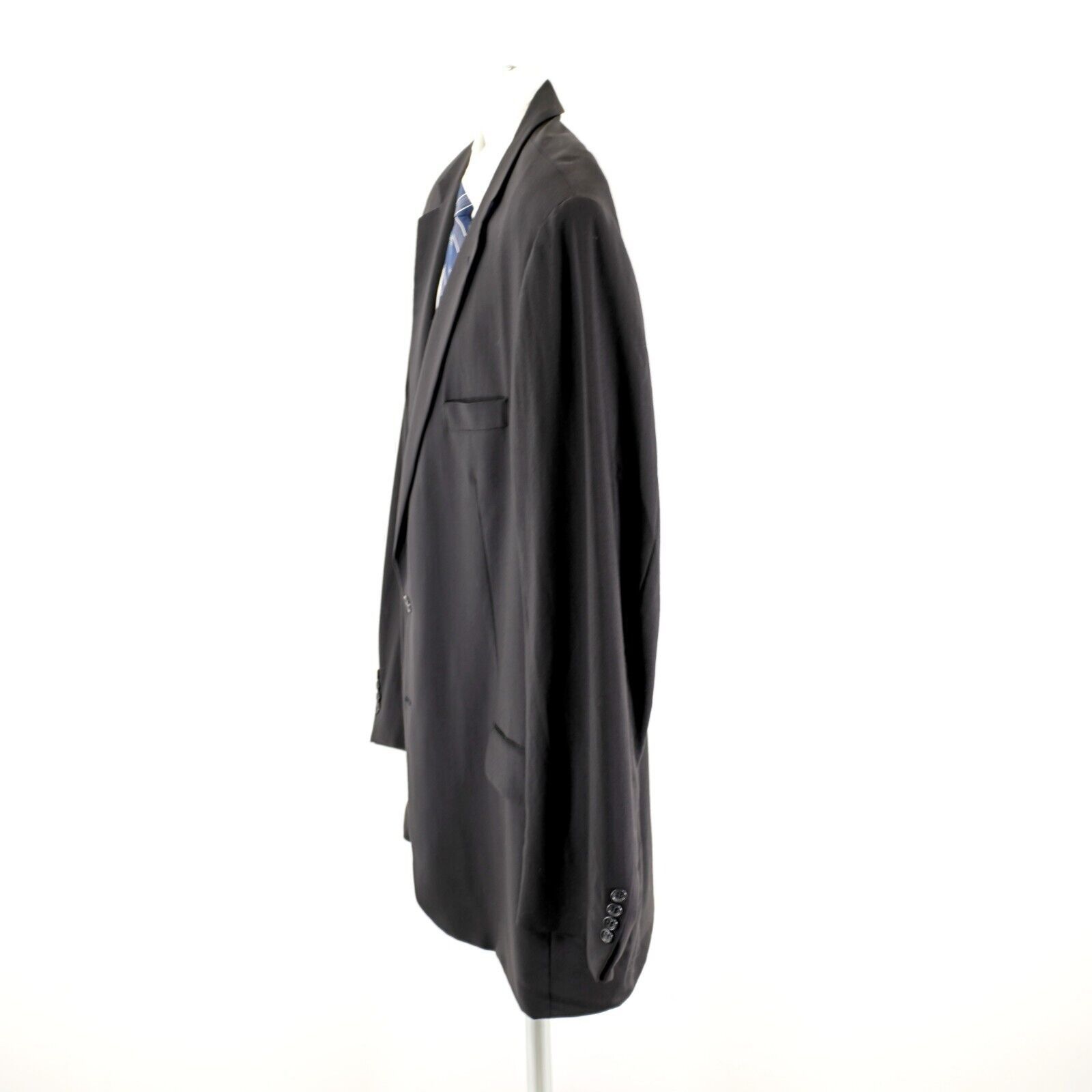 Pronto Uomo Pronto Uomo Comfort Stretch Worsted Wool Black 2 Button Suit Size 48L - 6 Thumbnail