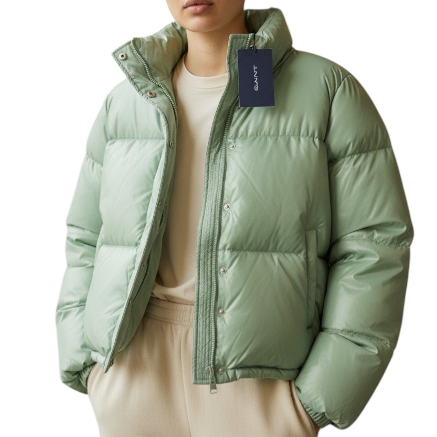 Gant CROPPED DOWN XL Kalamata Green Down Jacket 87275 Size XL / US 12-14 / IT 48-50 - 1 Thumbnail