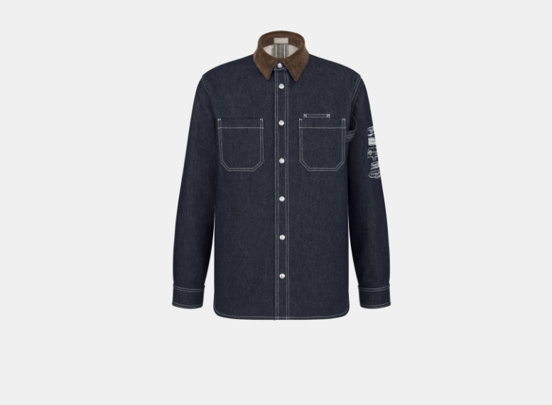 Dior o1w1db11025 513D59 Archives Labels Overshirt in Navy Blue Size US S / EU 44-46 / 1 - 1 Thumbnail
