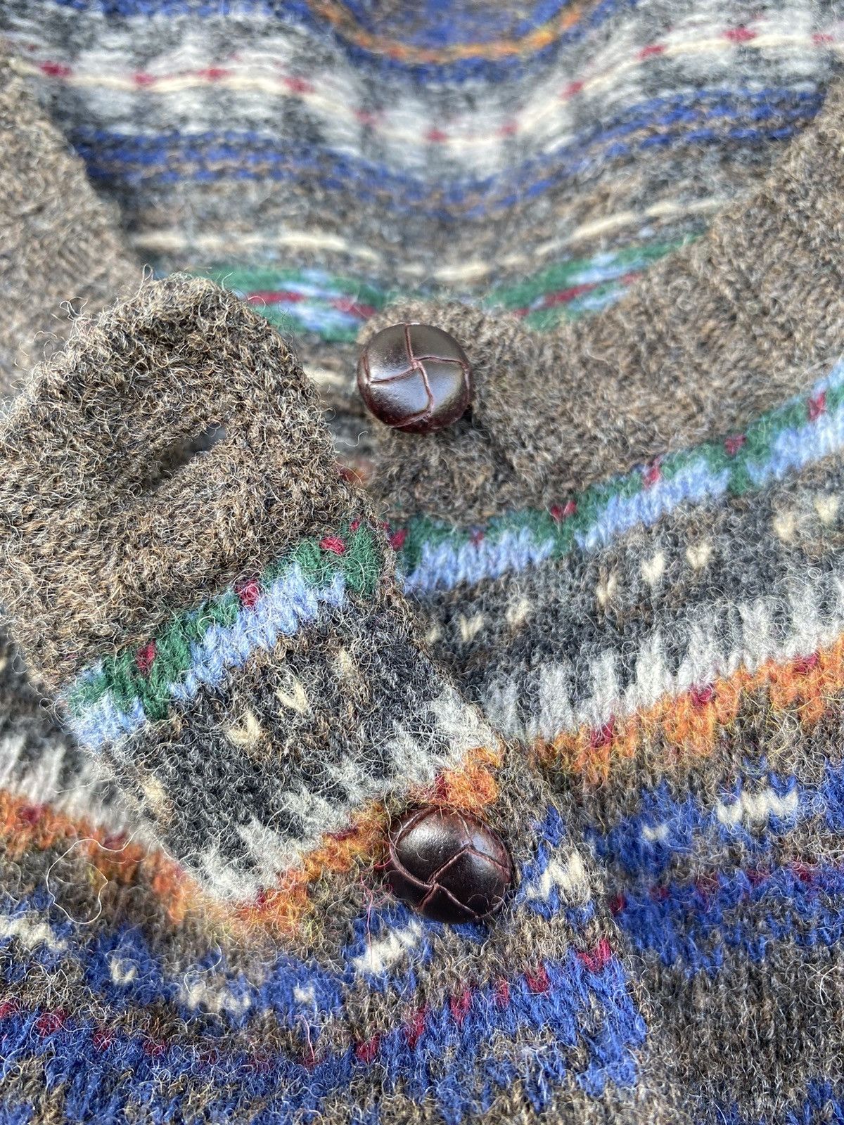 Journal Standard JOURNAL STANDARD Blue-Brown Fair Isle Wool Cardigan Size M / US 6-8 / IT 42-44 - 10 Thumbnail