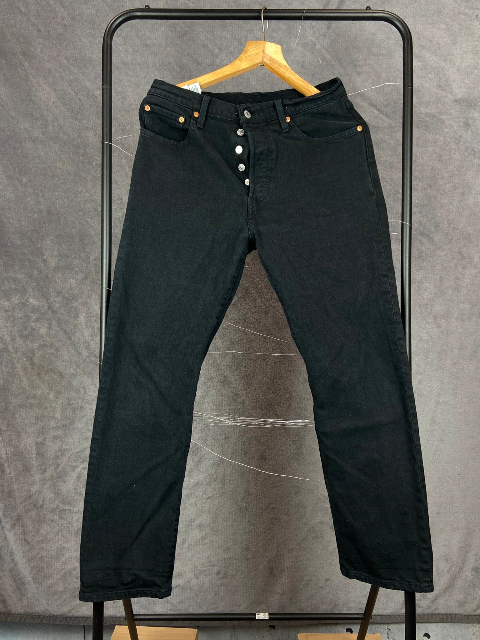 Levi's Levis Black Denim / Clean Straight Minimal (M) Size US 34 / EU 50 - 1 Thumbnail