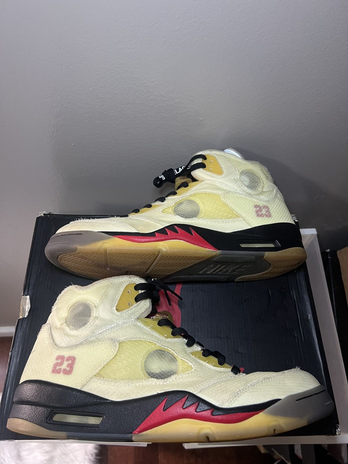 Jordan Brand Jordan 5 SP x Off-White Mid Sail Nike Air MJ Men Size 11.5 Size US 11.5 / EU 44-45 - 4 Thumbnail