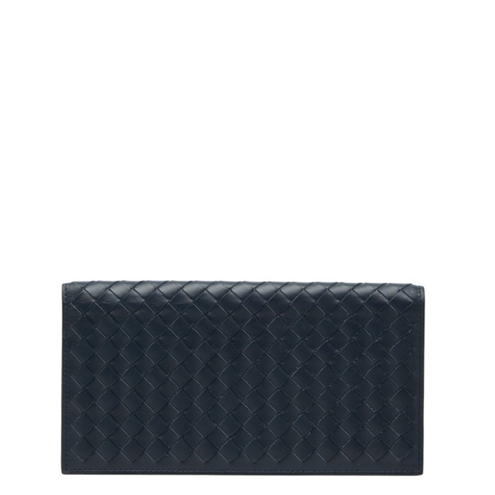 Bottega Veneta Bottega Veneta Intrecciato Bi-fold Wallet Navy Leather Women's BOTTEGAVENETA Size ONE SIZE - 1 Thumbnail