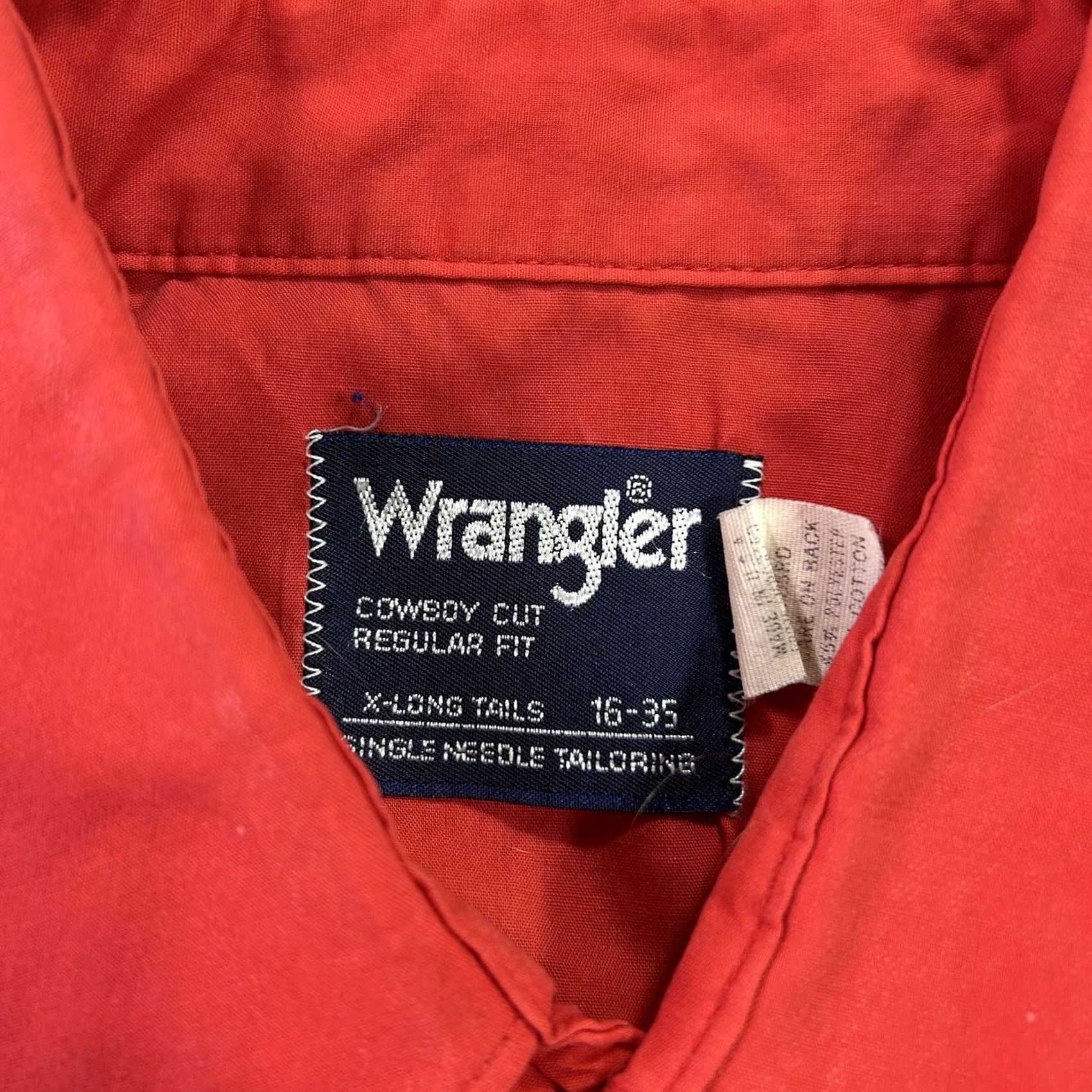 Wrangler VINTAGE Wrangler Shirt Mens Large Red Cowboy Western Pearl Snap USA X-Long Tails Size US L / EU 52-54 / 3 - 5 Thumbnail