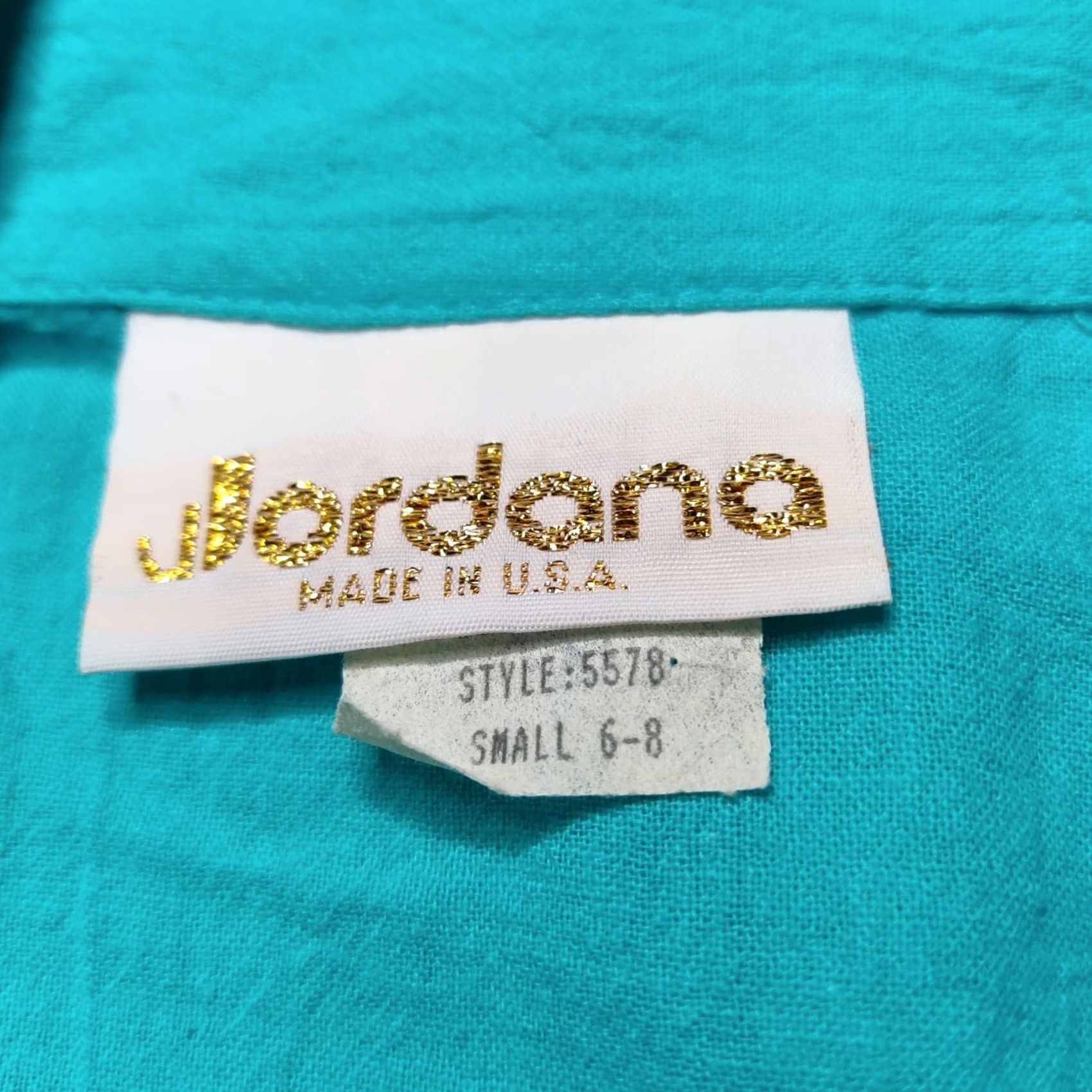 Jordan Brand VINTAGE JORDANA Women Top Blouse Blue Embroidered Button Front Pullover 100% Cotton Small S NEW Deadstock USA Mens Size S / US 4 / IT 40 - 6 Thumbnail