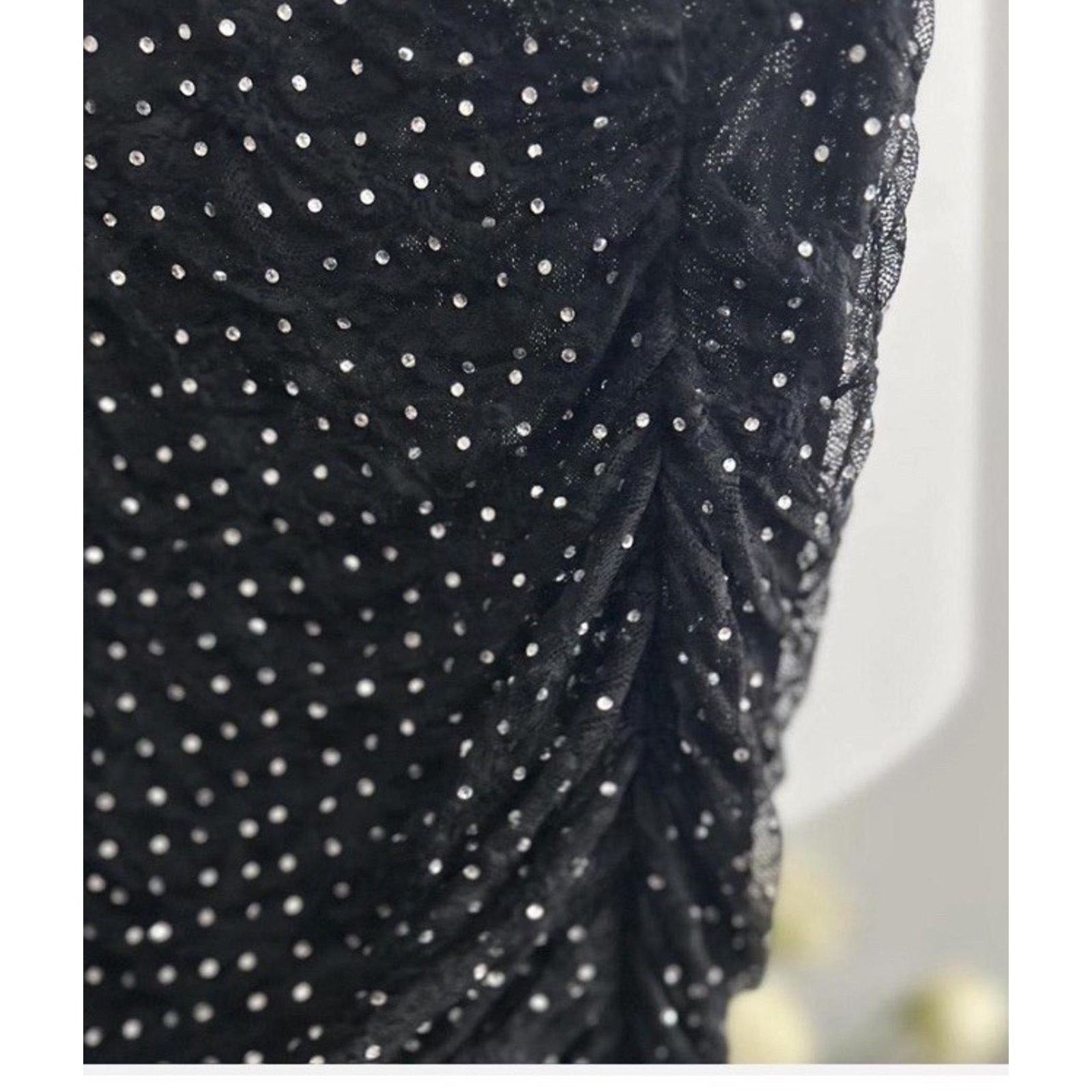 Zara Zara Black Tulle Rhinestones Mermaid Maxi Skirt Size S Siren Size 24" / US 00 / IT 34 - 7 Thumbnail
