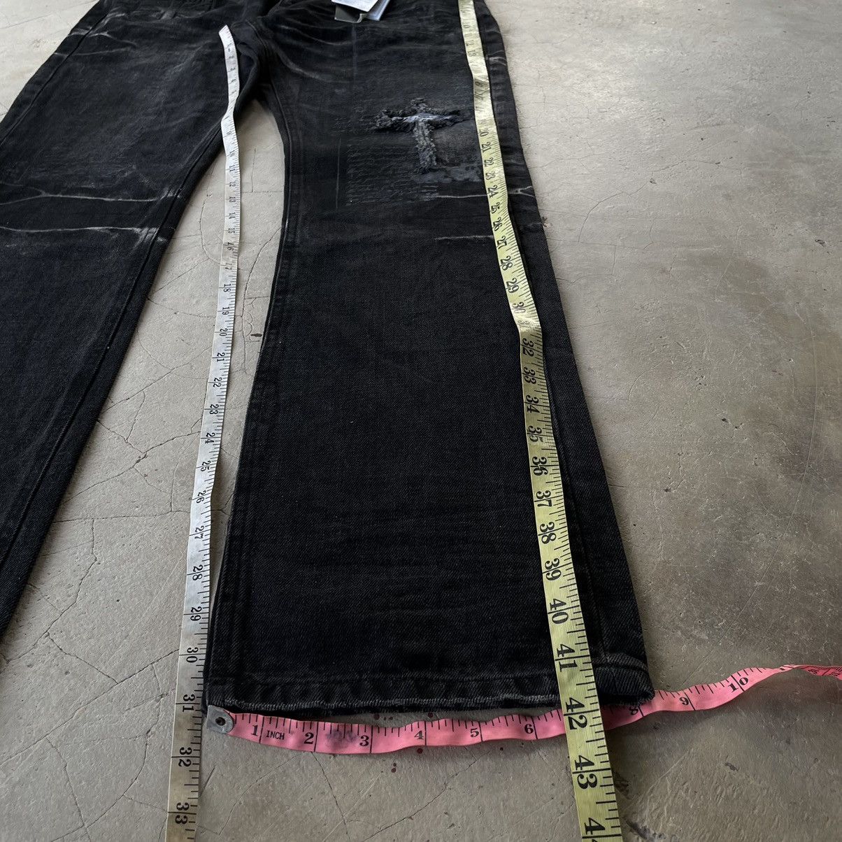 Le Grande Bleu (L.G.B.) IN THE ATTIC ARCHIVE GOTHIC PUNK CROSS POEM BLACK DENIM JEAN Size US 32 / EU 48 - 19 Thumbnail