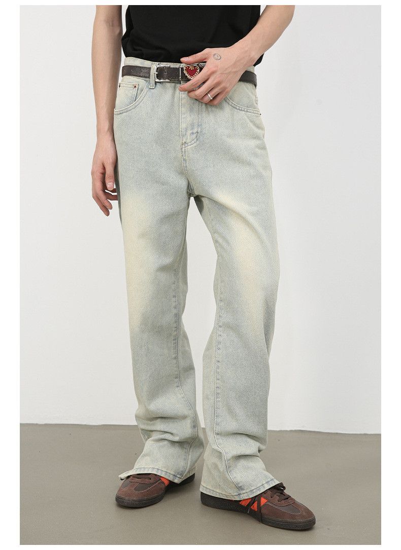 Japanese Brand × Jean Men's loose distressed vintage washed hem zipper jeans Size US 32 / EU 48 - 5 Thumbnail