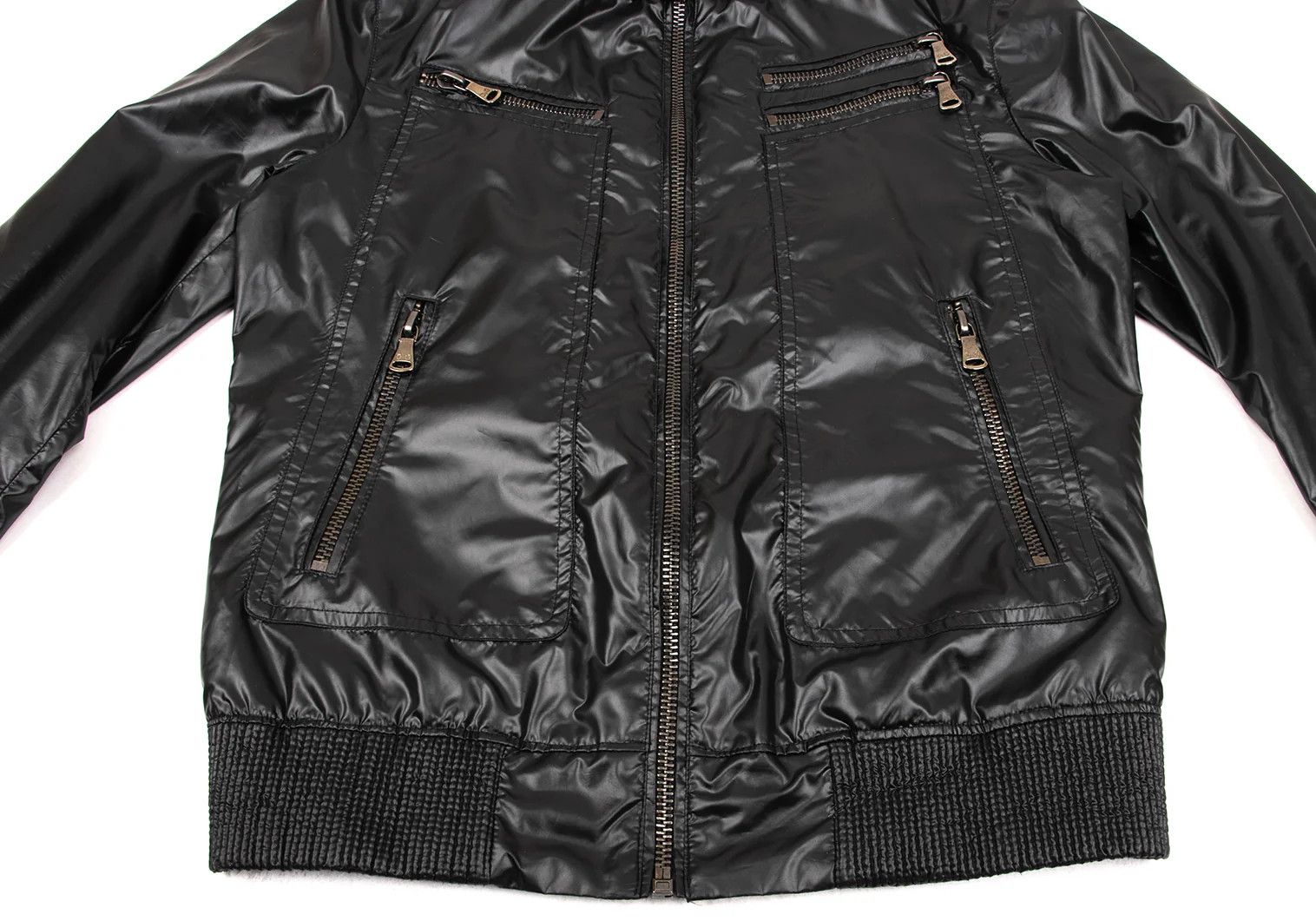 Polyester Zip Pocket Blouson in Black, Size 46