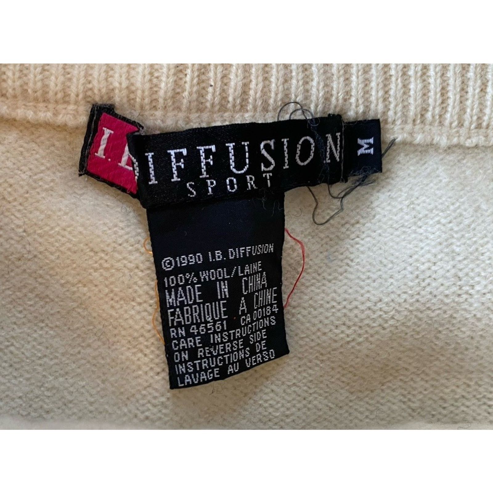 Vintage Wool Sweater Skirt, Medium Cream Black VTG Metal Beads Size 30" / US 8 / IT 44 - 2 Thumbnail