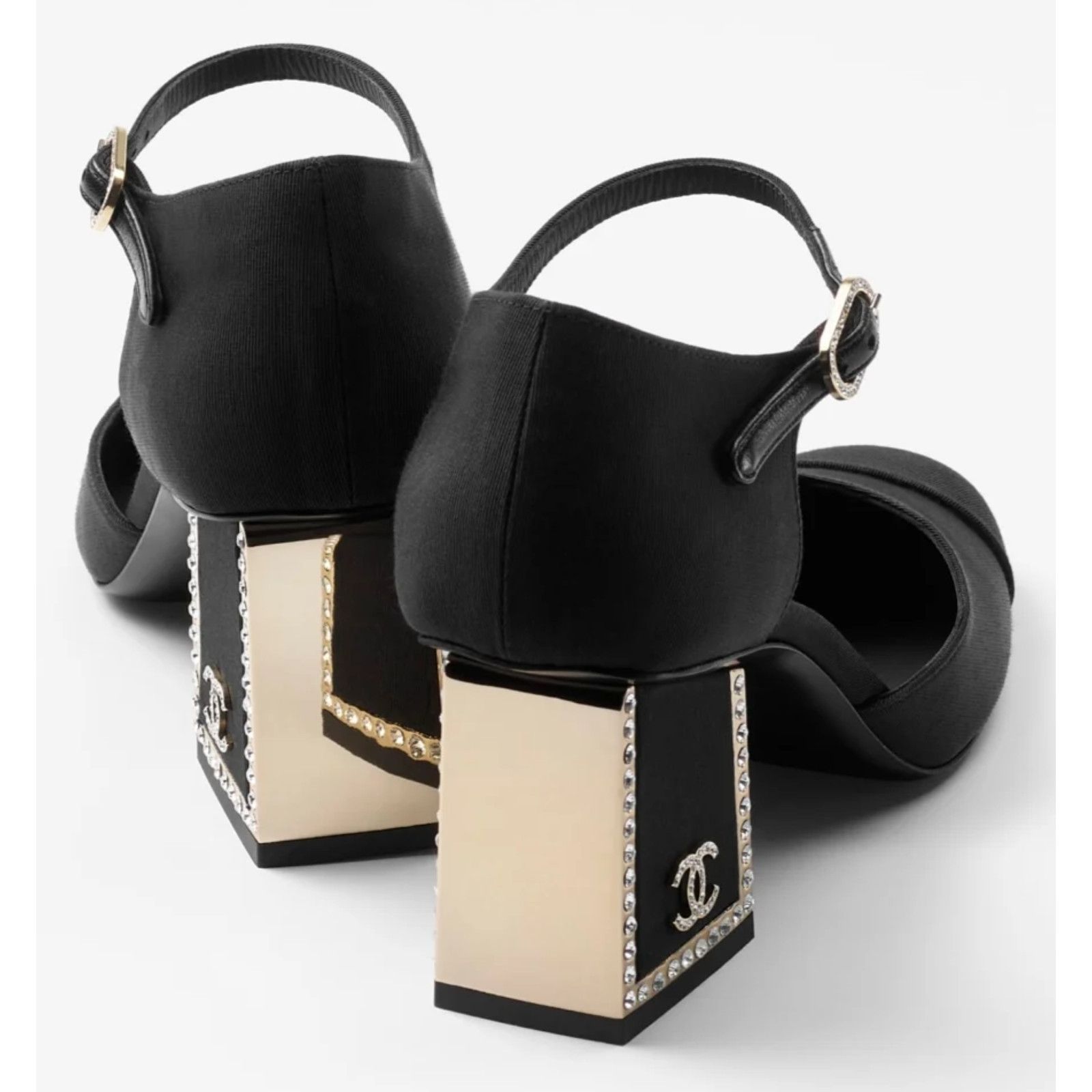 Chanel Chanel Black Crystal CC Gold Mary Jane Block Heel Pumps 40 Size US 10 / IT 40 - 16 Thumbnail