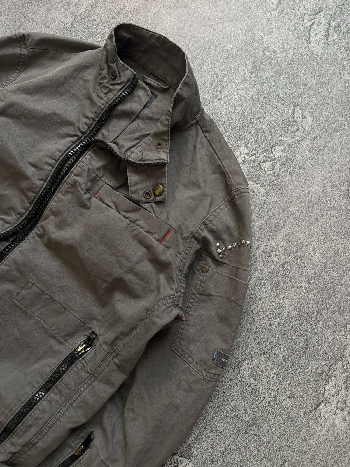 G-Star × Vintage G star raw M Wmns STUDS jacket bomber cargo denim Size M / US 6-8 / IT 42-44 - 4 Thumbnail
