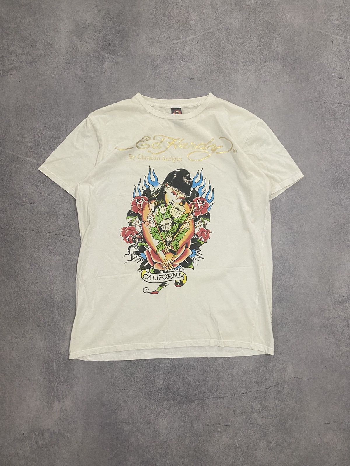 Ed Hardy × Vintage Ed Hardy by Christian Audigier T-Shirt Made in USA Size US XL / EU 56 / 4 - 1 Thumbnail