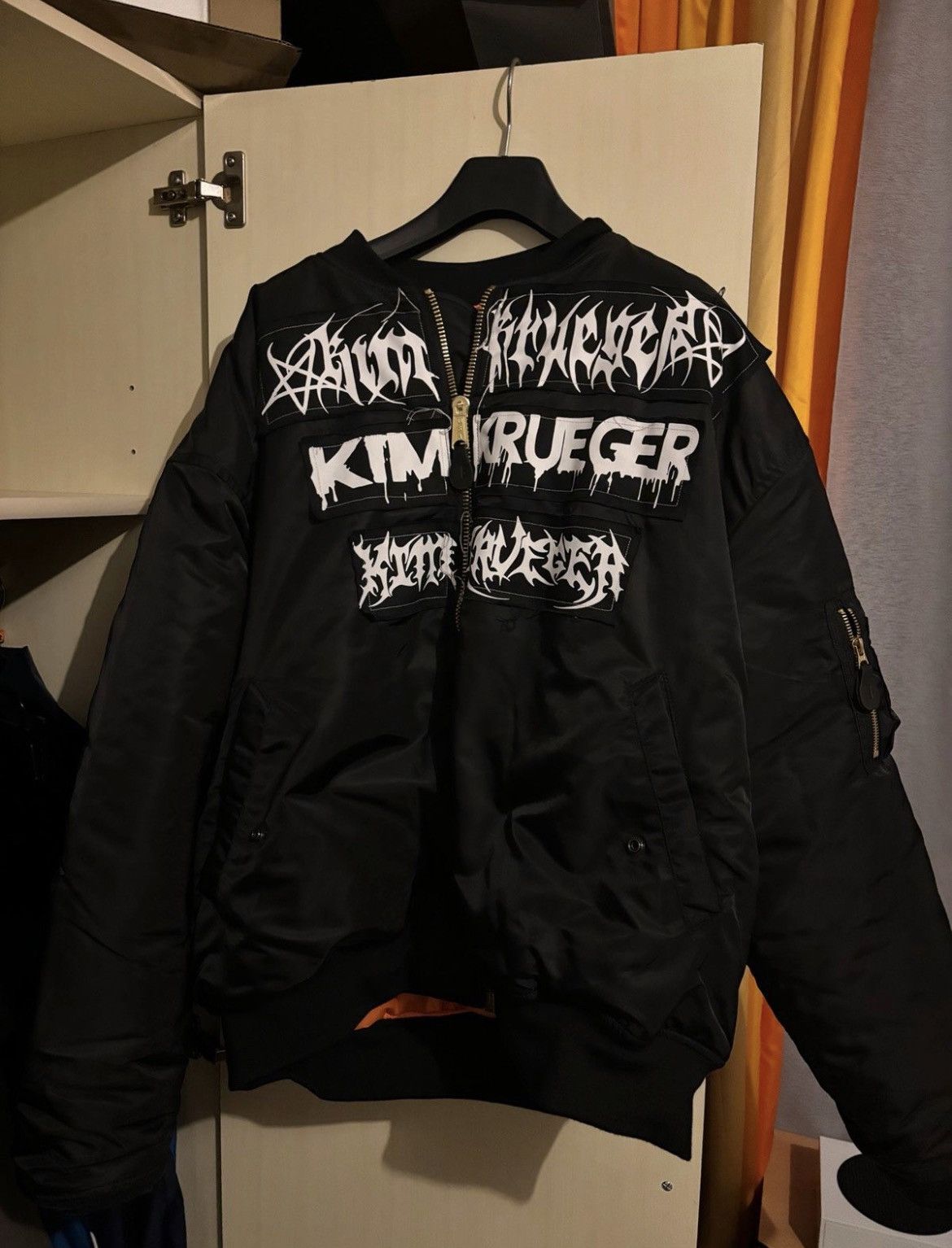 image of Burberry Erry Kim Krueger Bomber in Black, Men's (Size Small)