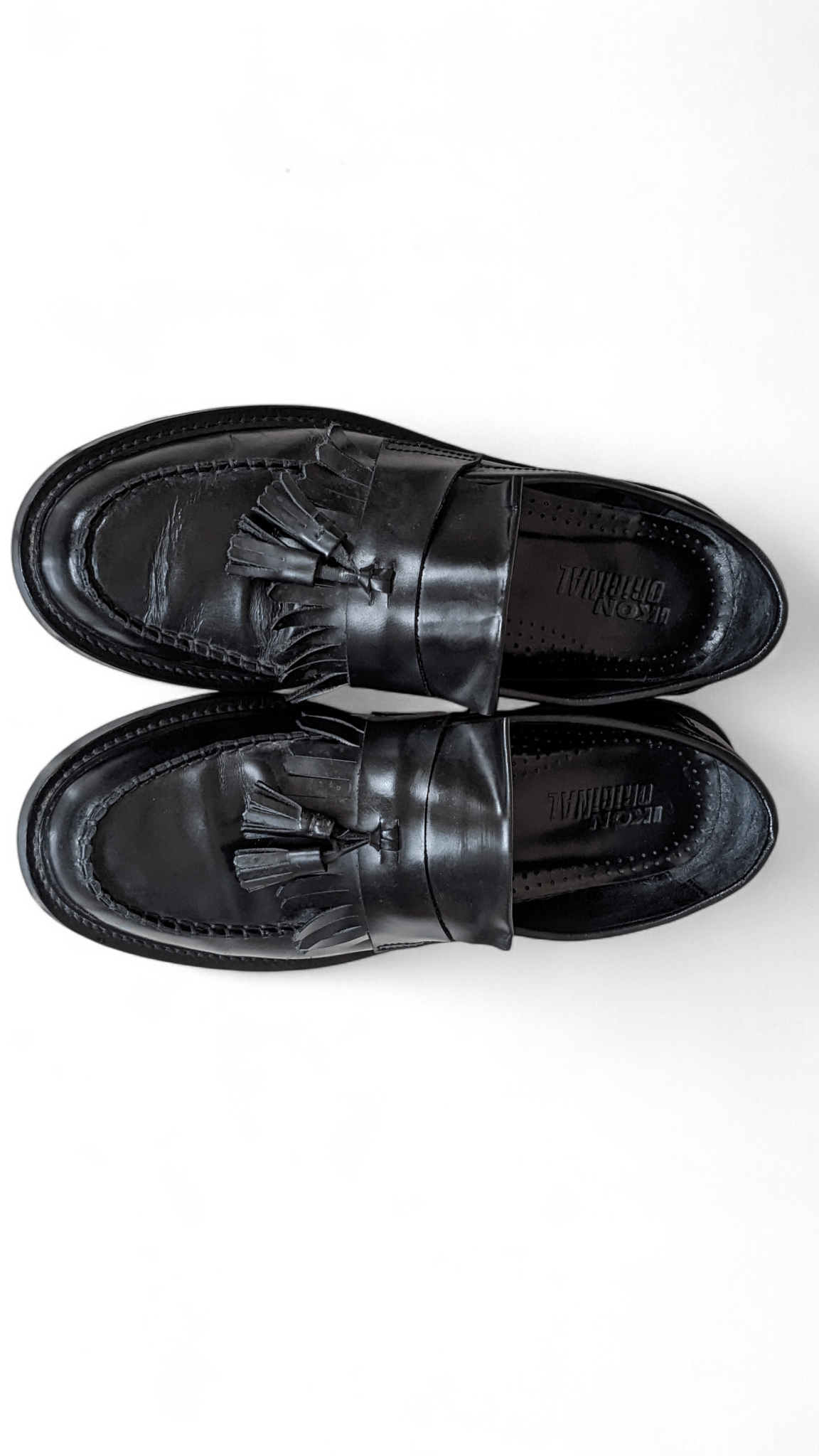 Other IKON Original Black Leather Tassel Loafers Classic Fringe Size US 10.5 / EU 43-44 - 7 Thumbnail