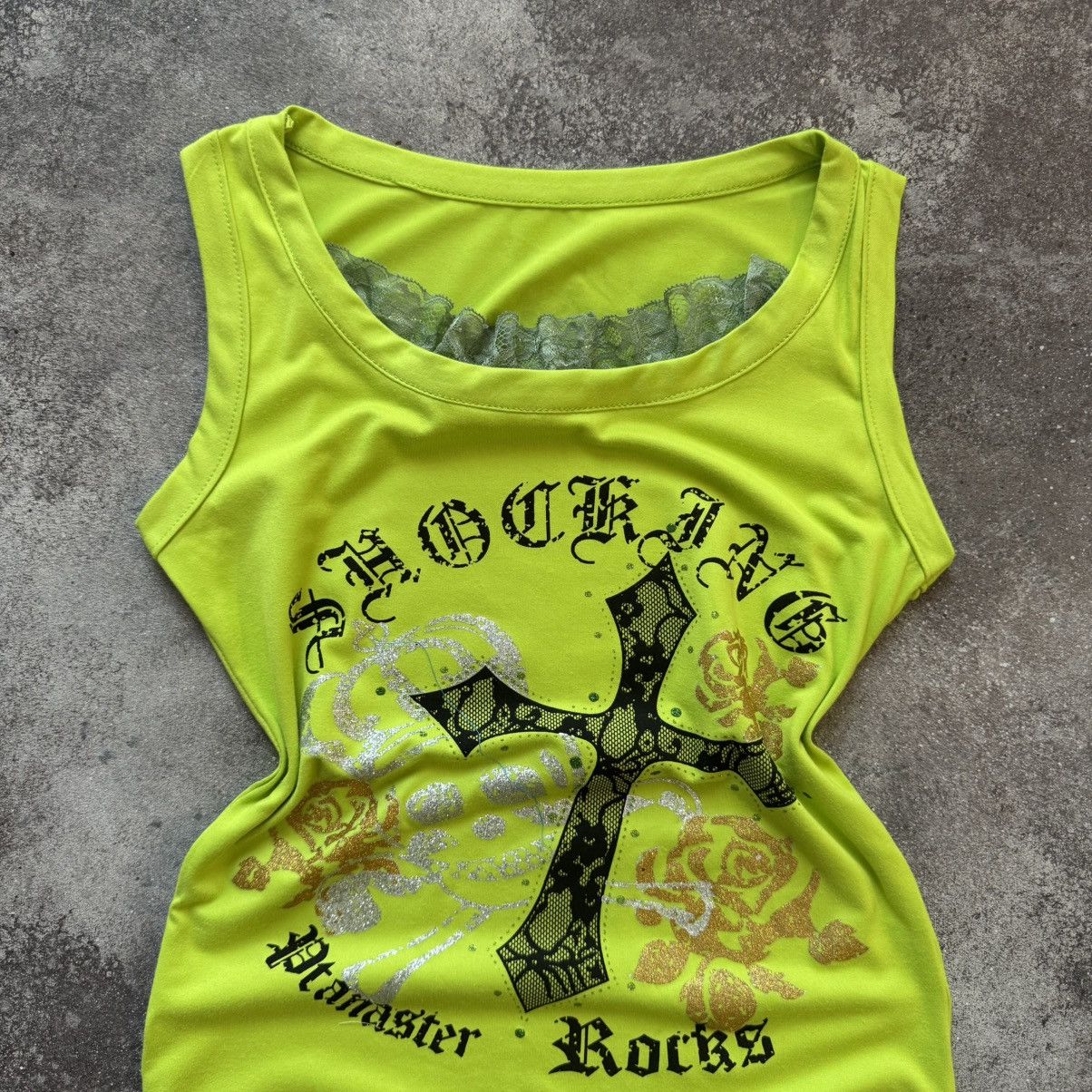 Hysteric Glamour Amazing Y2K Cross Logo Vintage Goth Lace Tank Top Size M / US 6-8 / IT 42-44 - 3 Thumbnail