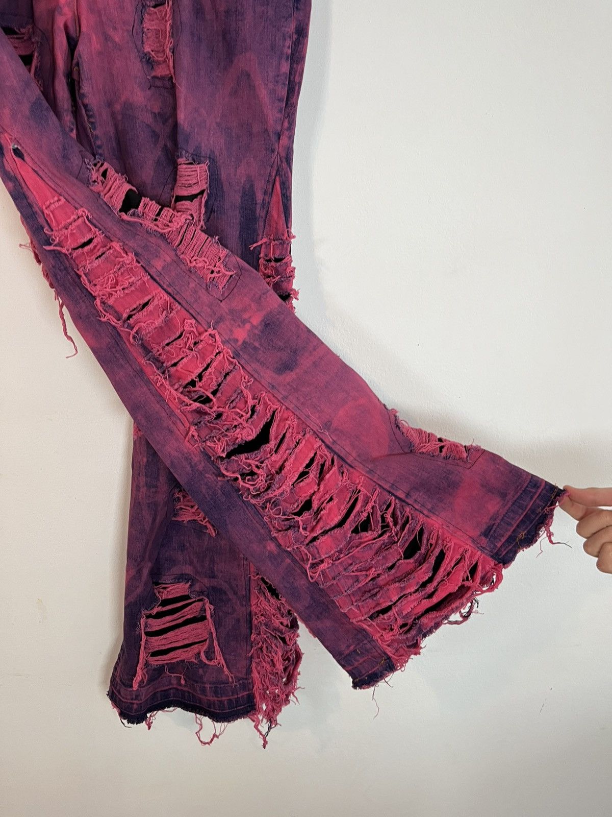 Other RARE Opium Handmade Ripped Jeans Archive Flared Denim Size US 34 / EU 50 - 5 Thumbnail