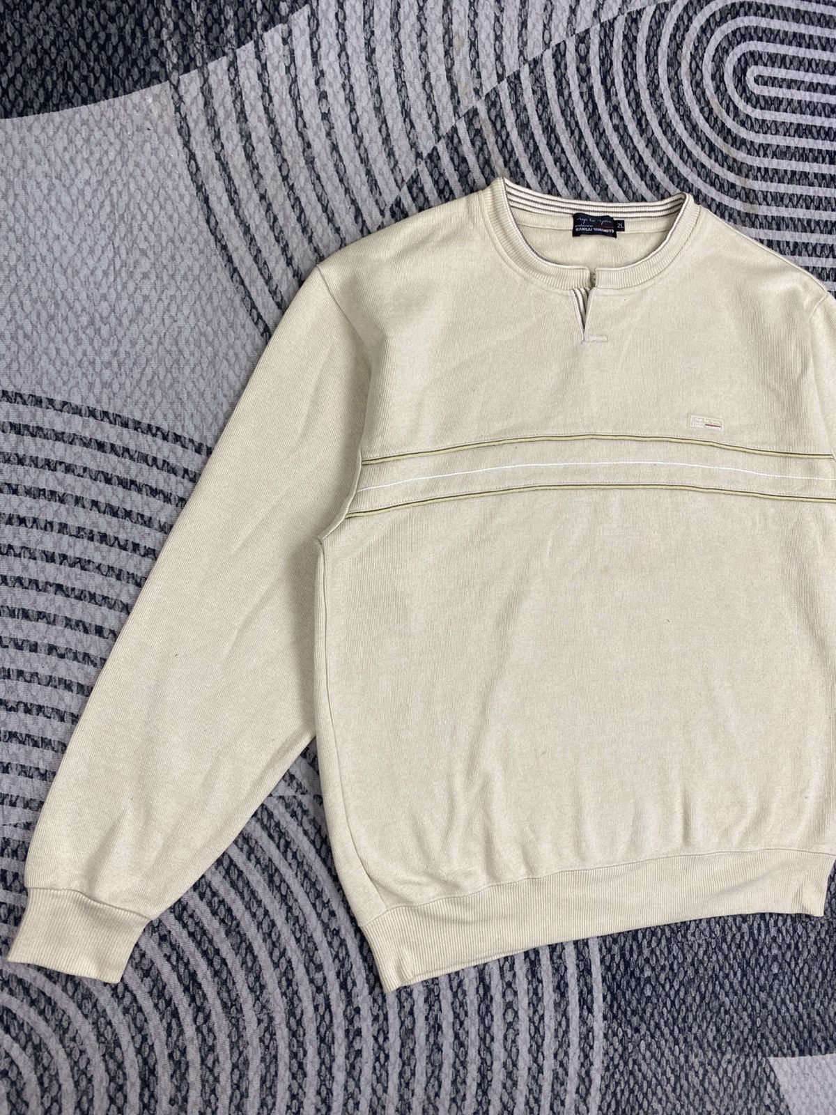 Kansai Yamamoto Vintage Kansai Yamamoto Beige Sweatshirt Size US M / EU 48-50 / 2 - 3 Thumbnail